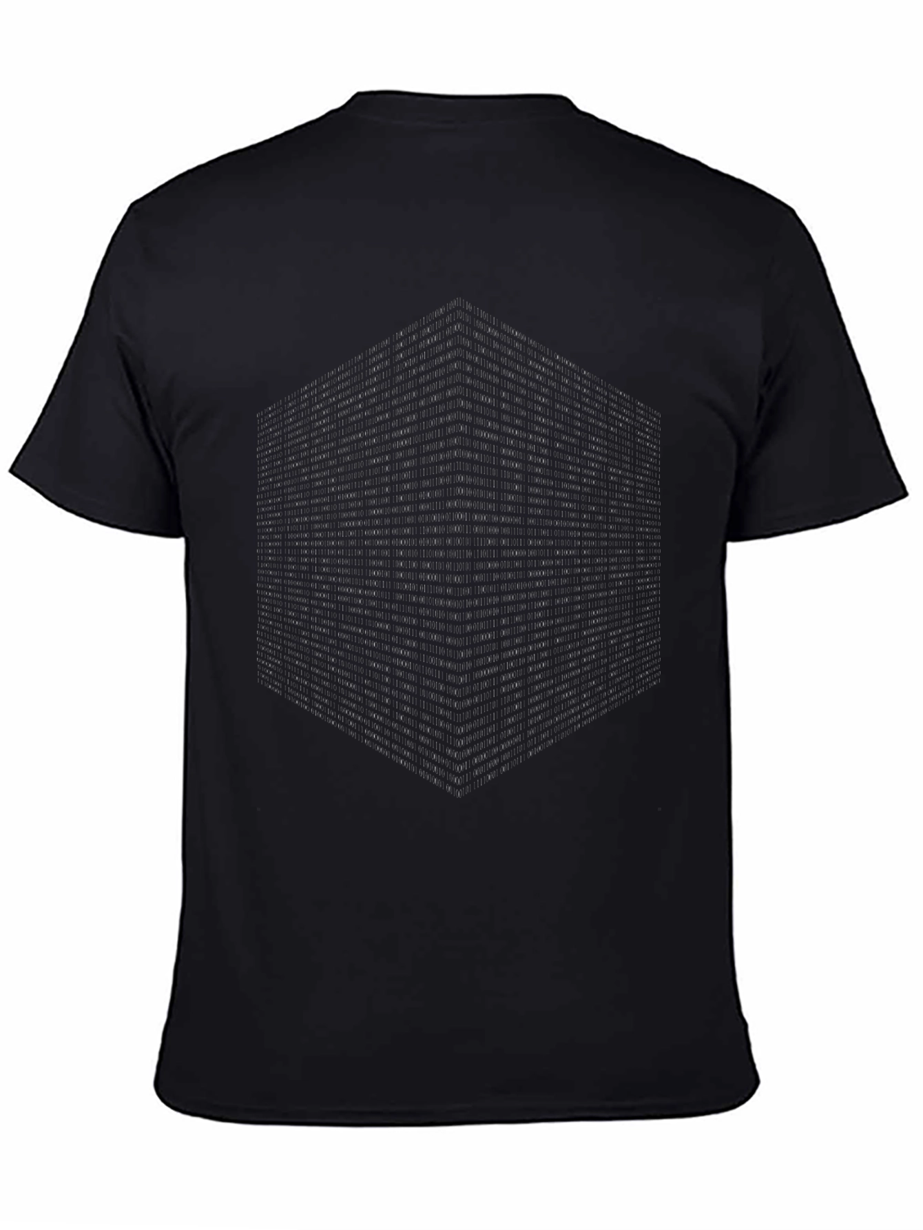 Black Abstract Cube Graphic Tee - Black Cotton Blend view 4