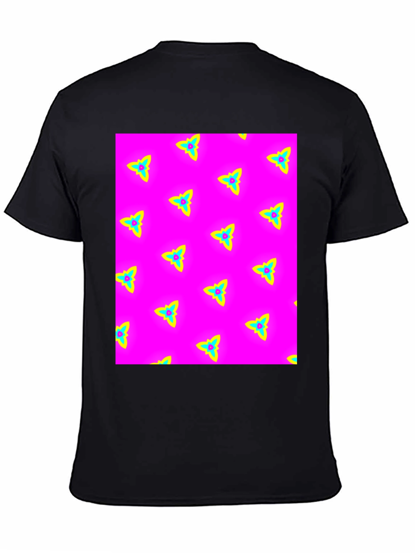 Black Vibrant Pattern Tee view 4