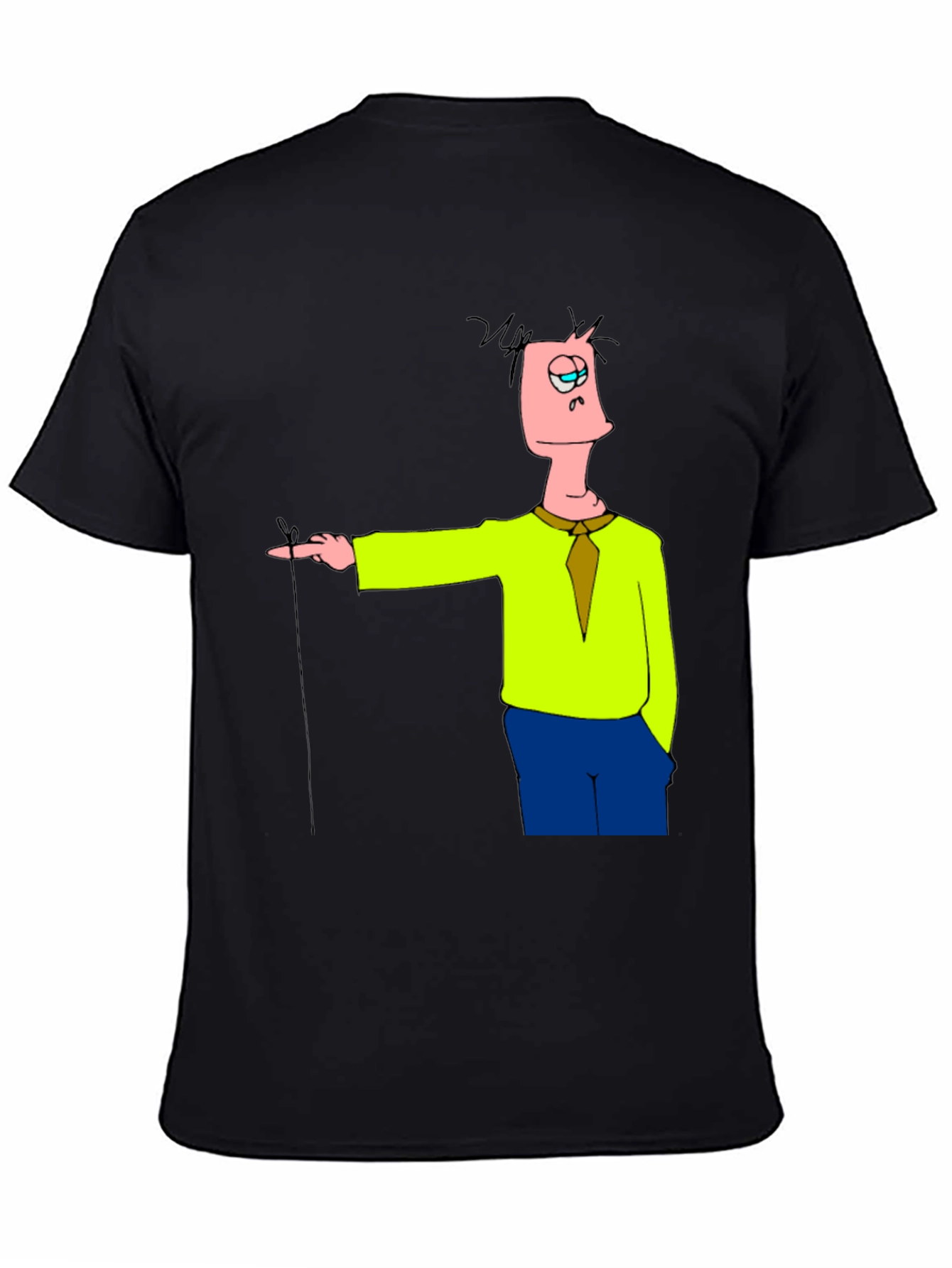 Black Cartoon Character Black T-Shirt view 4