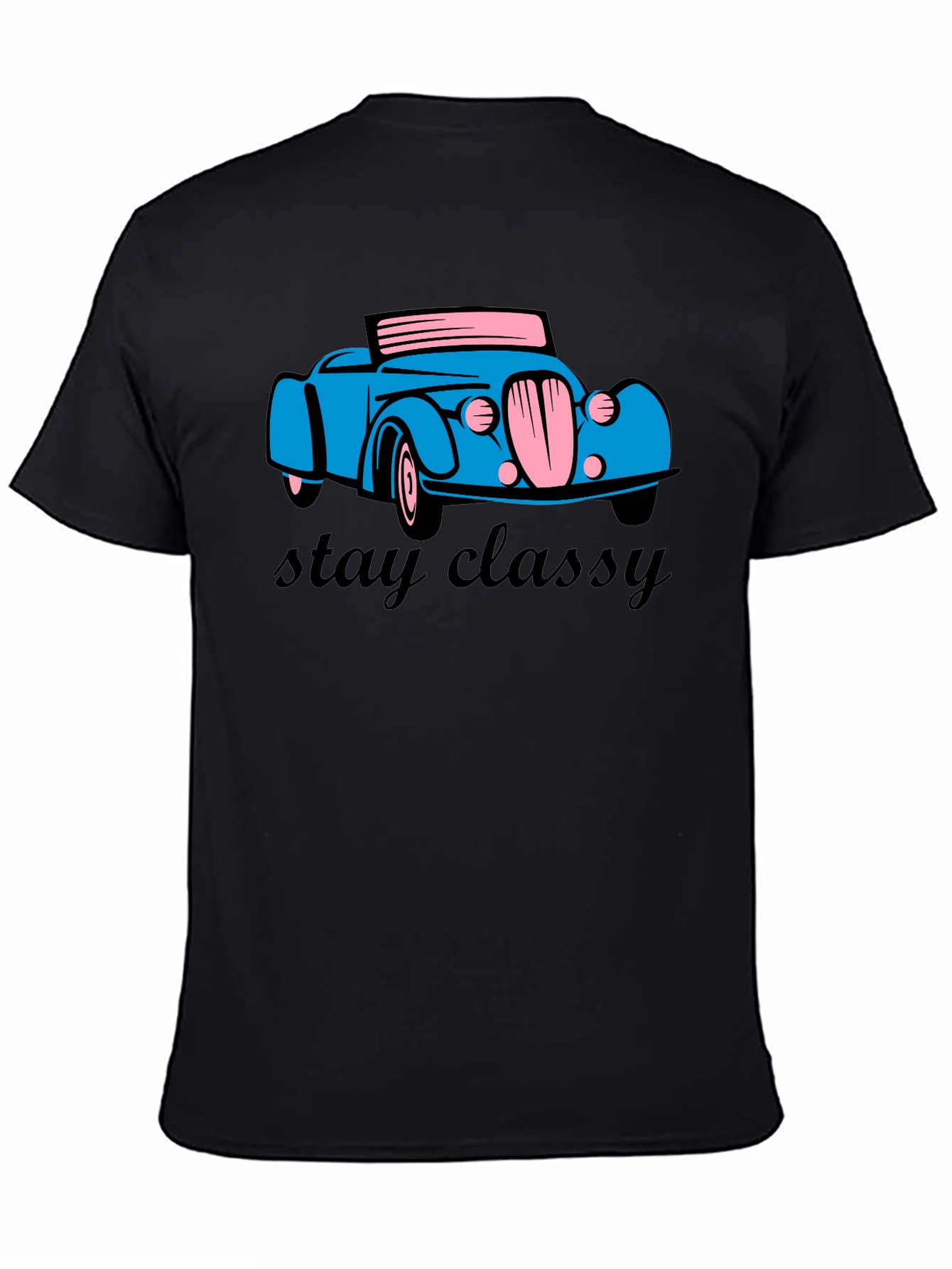 Black Stay Classy Car T-Shirt - Classic Retro Design view 4