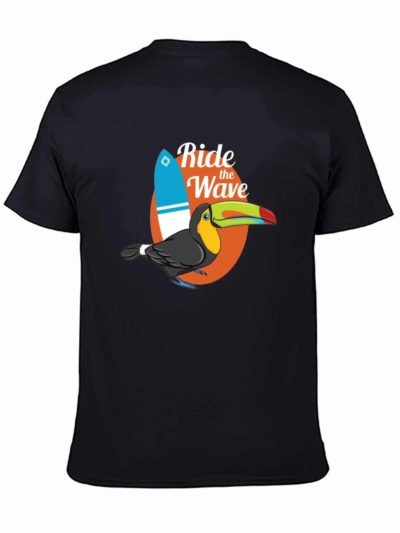 Black Ride the Wave Toucan Graphic T-Shirt view 4