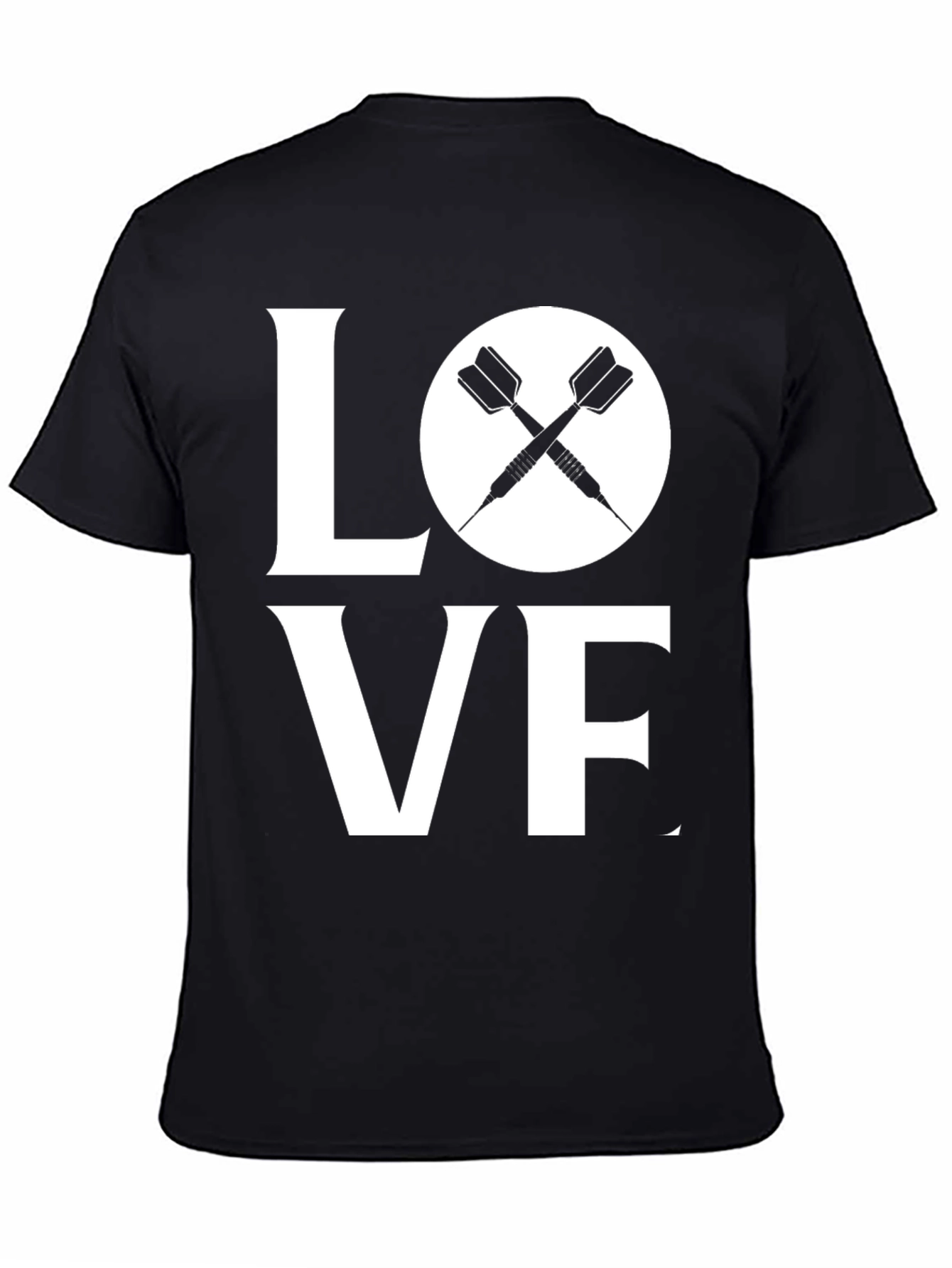 Black Love Darts Graphic Tee - Unisex Black T-Shirt view 4