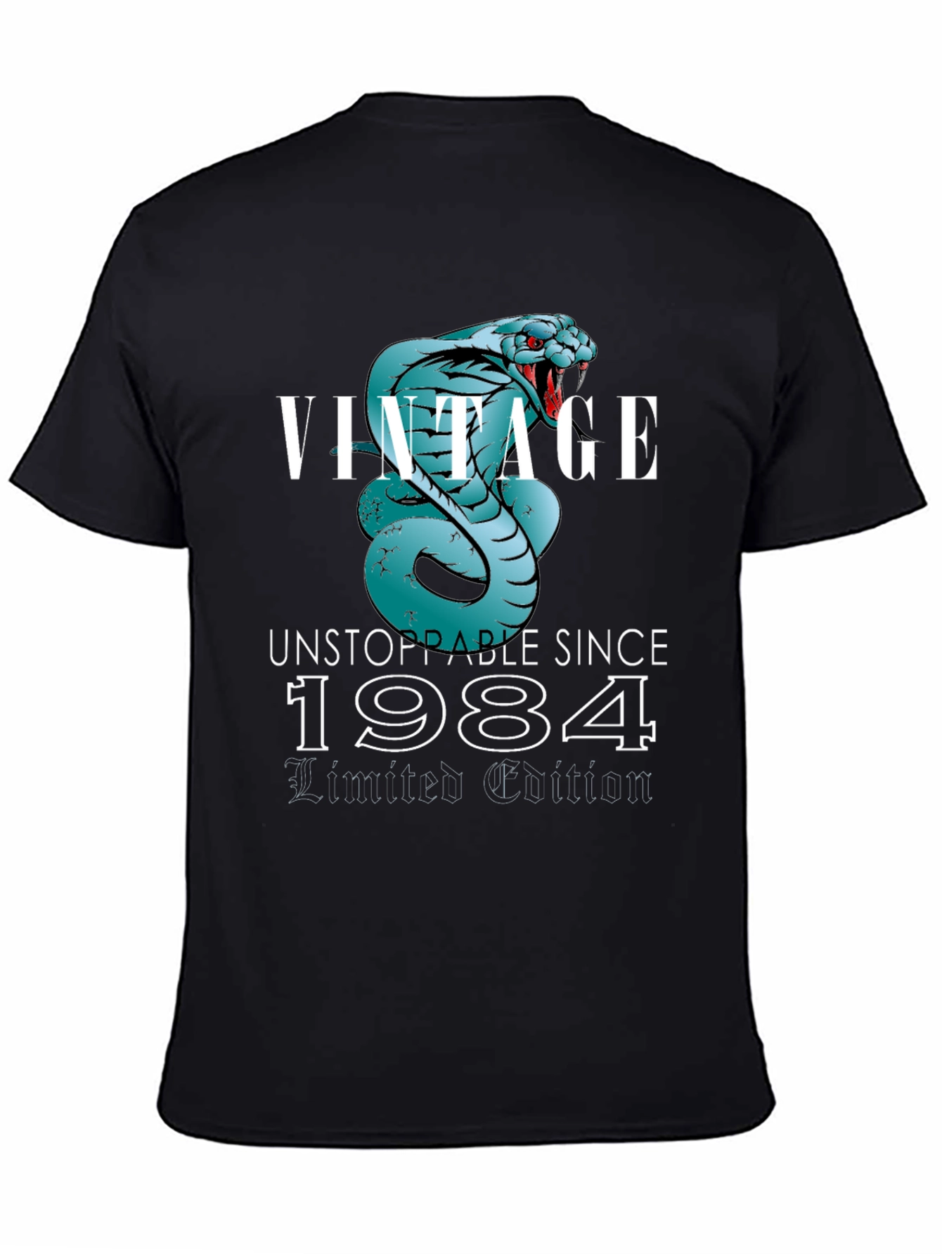 Black Vintage 1984 Limited Edition Snake T-Shirt view 4