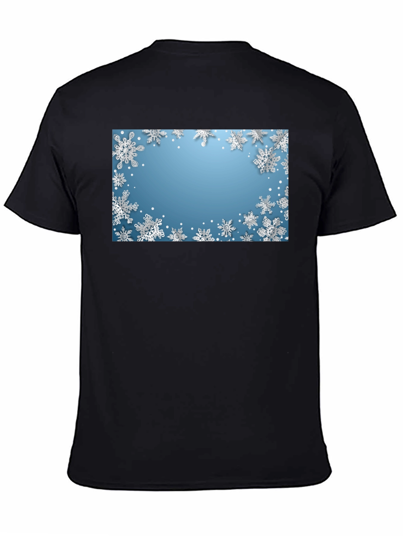 Black Snowflake Graphic Tee - Winter Holiday Shirt view 4