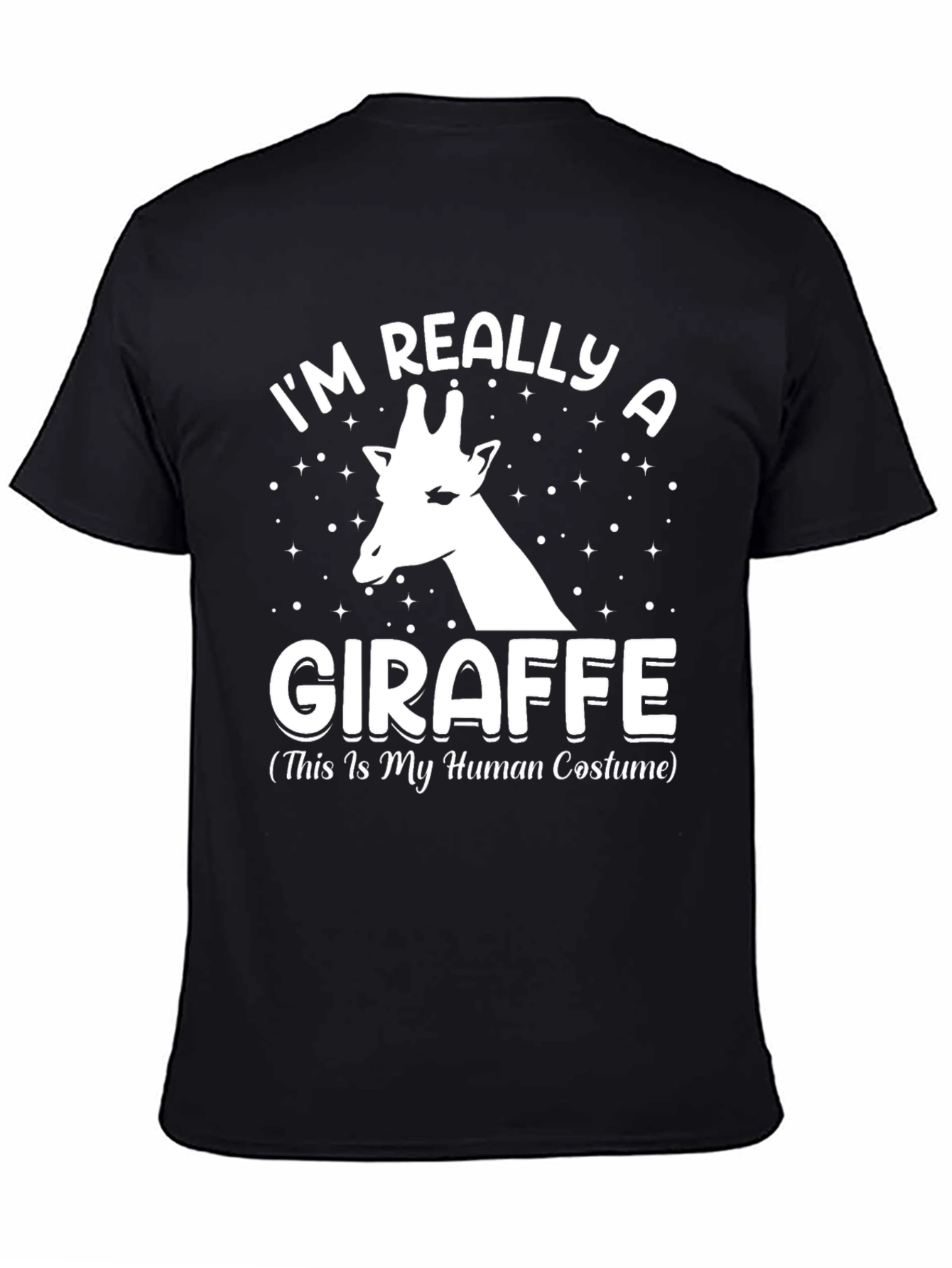 Black Funny Giraffe Human Costume T-Shirt view 4
