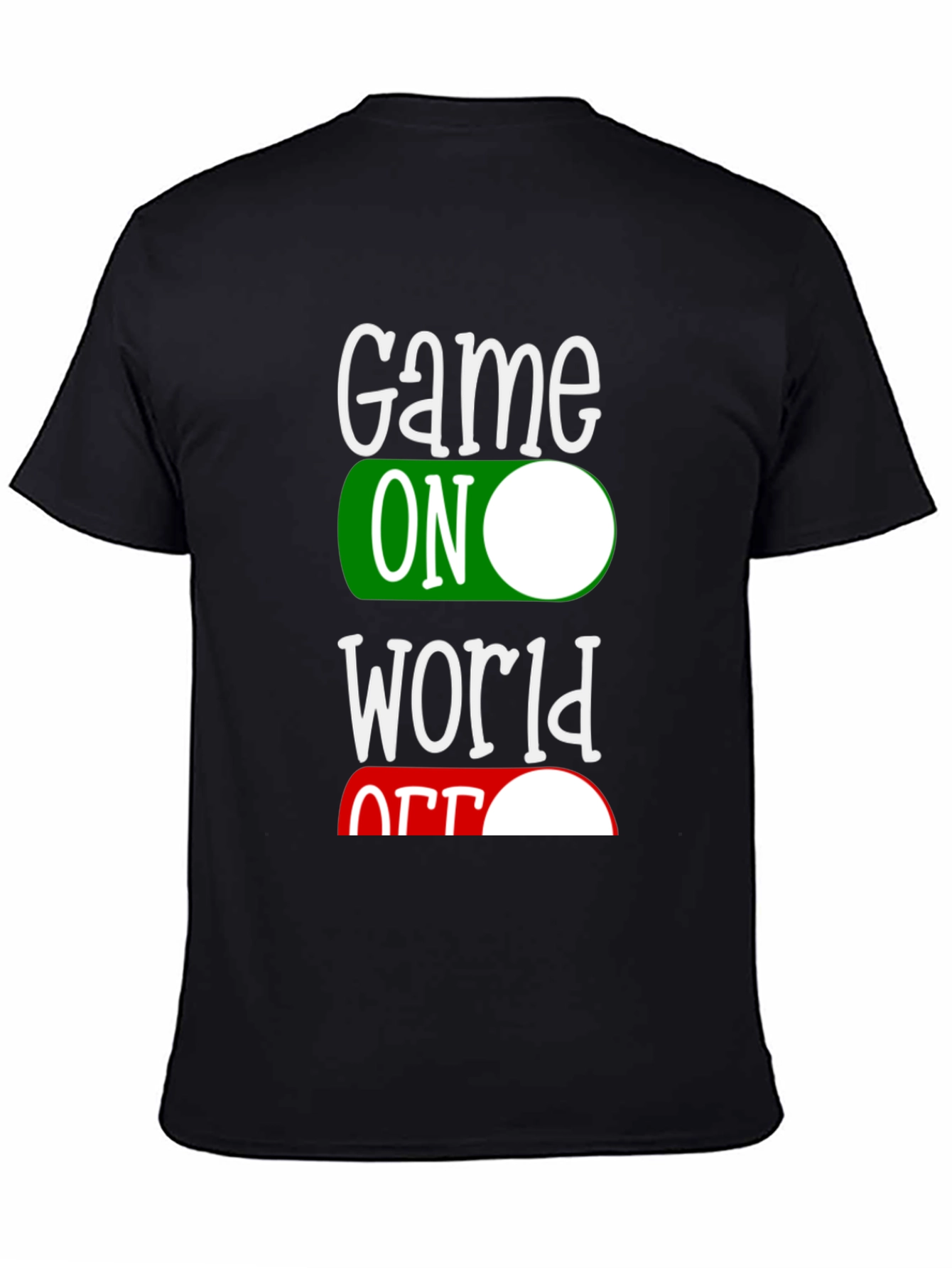Black Game On World Off T-Shirt, Black, Mens view 4