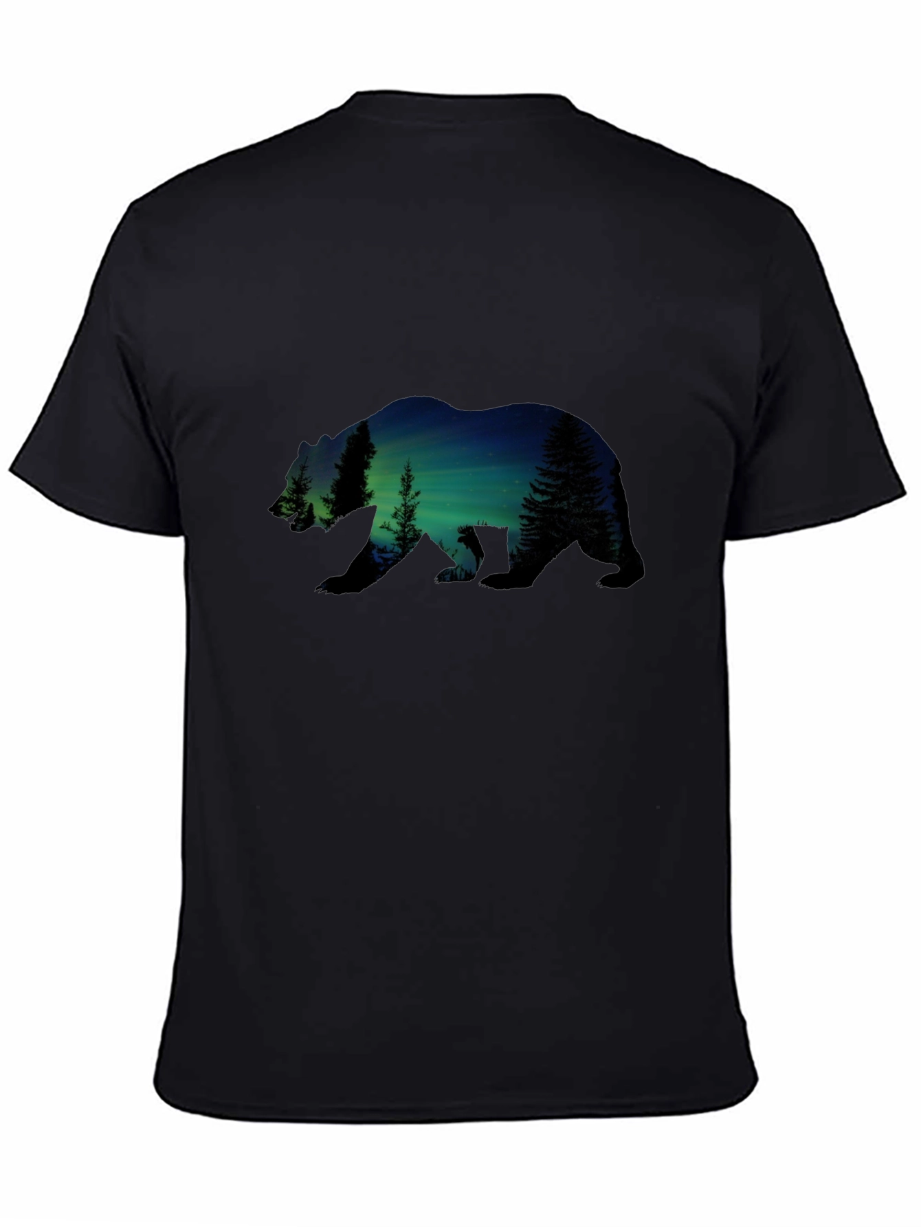 Black Nature Bear Graphic Tee - Black Cotton Comfort view 4