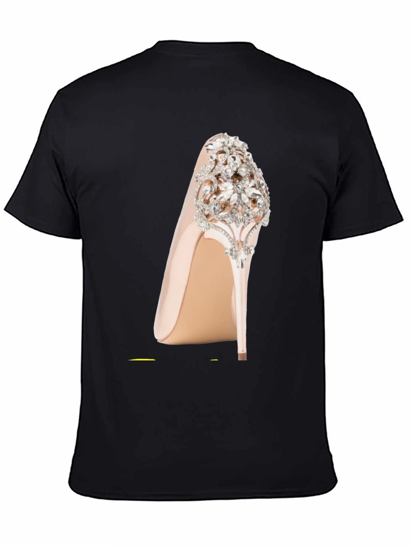 Black Rhinestone High Heel Graphic Tee view 4