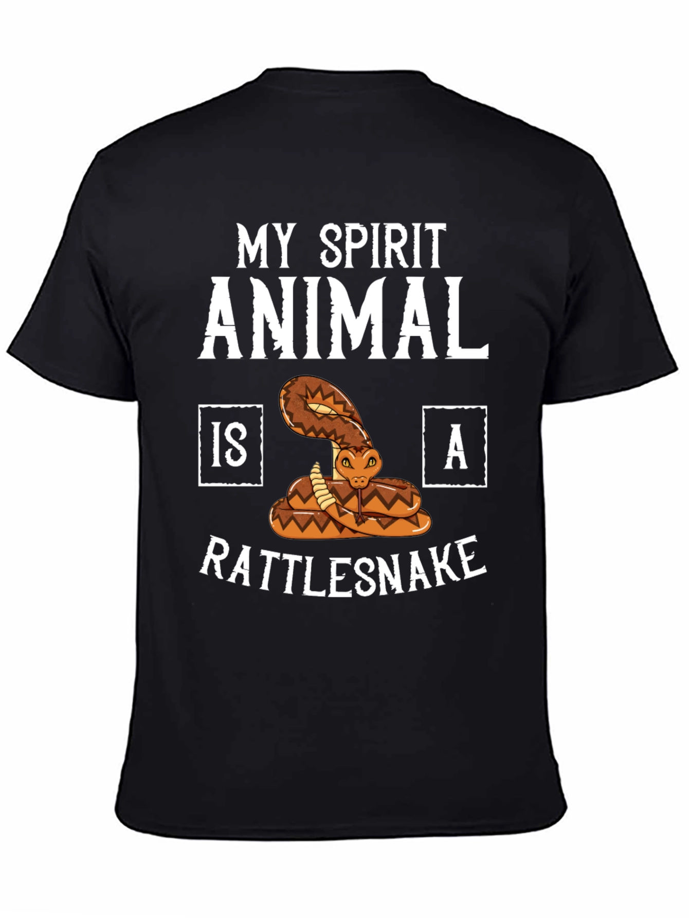 Black Rattlesnake Spirit Animal Graphic T-Shirt view 4