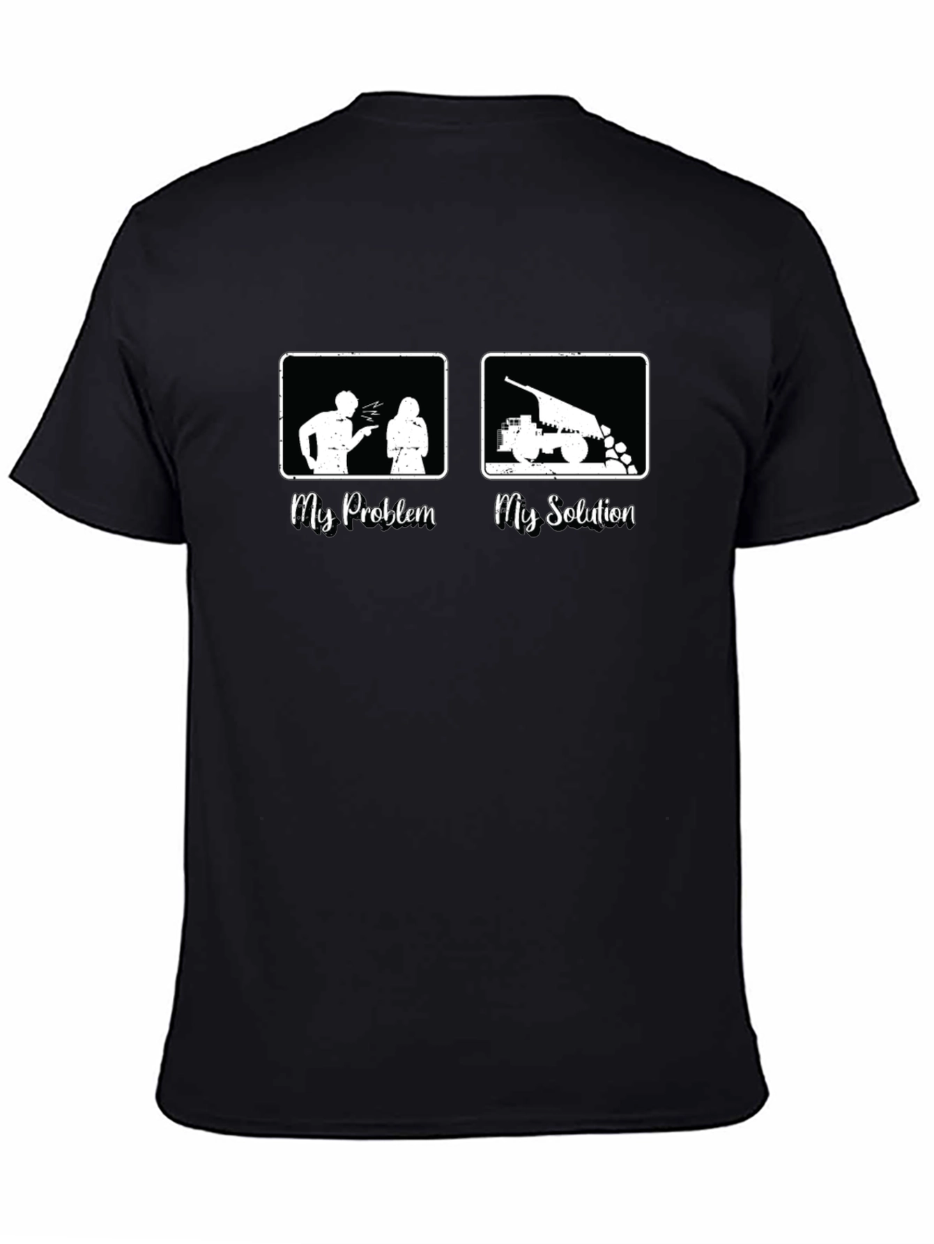 Black My Problem My Solution Black T-Shirt view 4