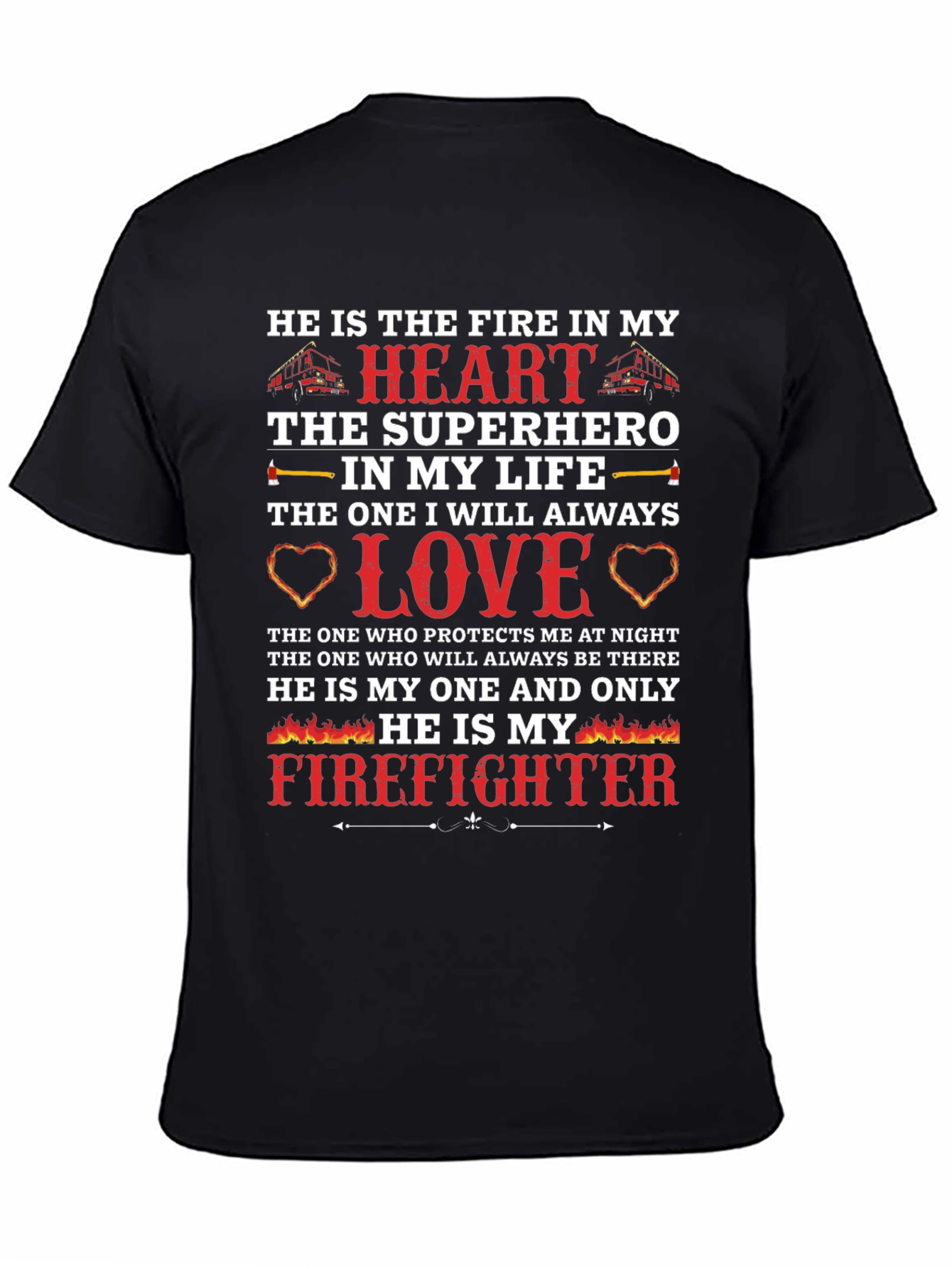 Firefighter Love T-Shirt - Hero's Heart - 4