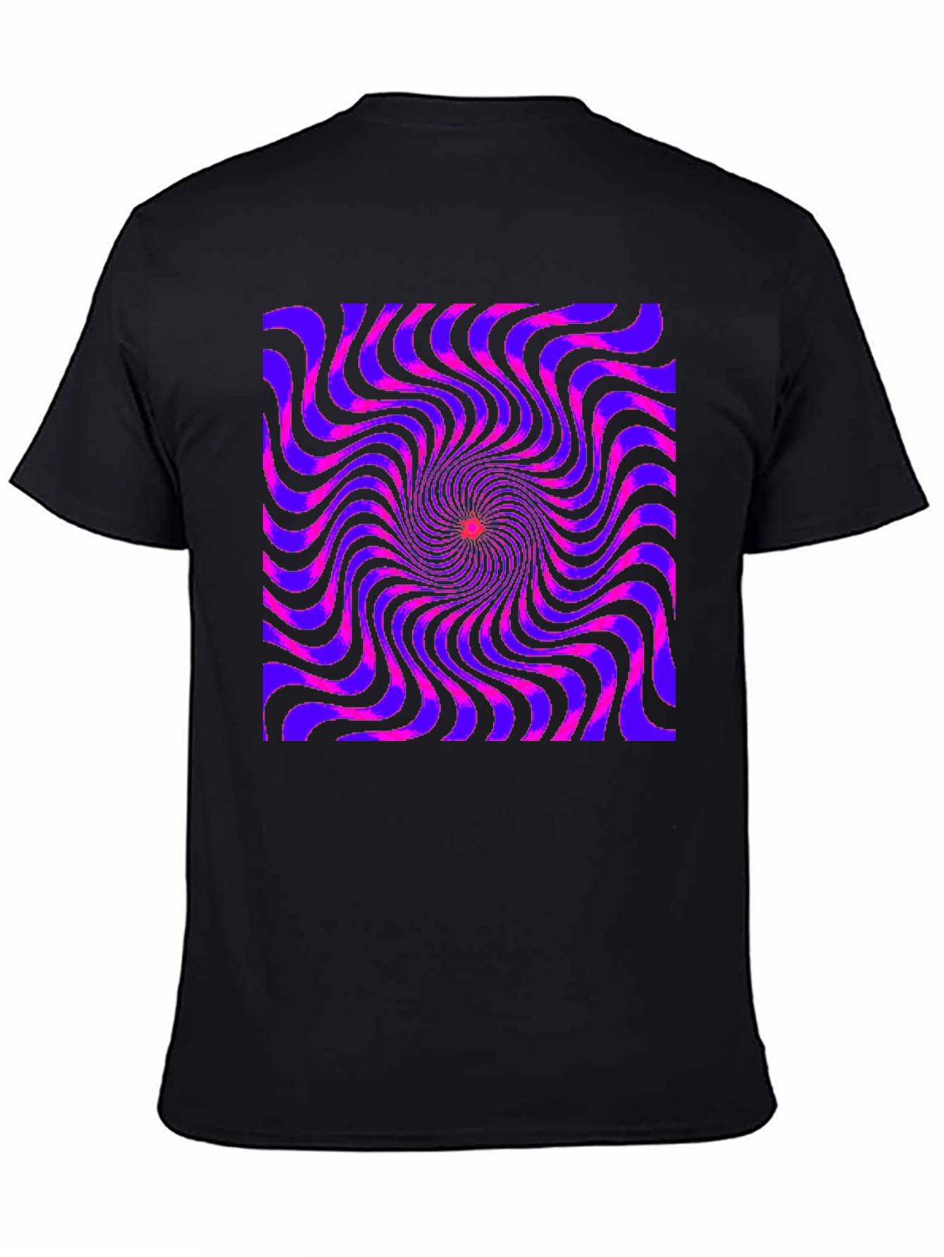 Black Optical Illusion Spiral Graphic Tee - Black view 4