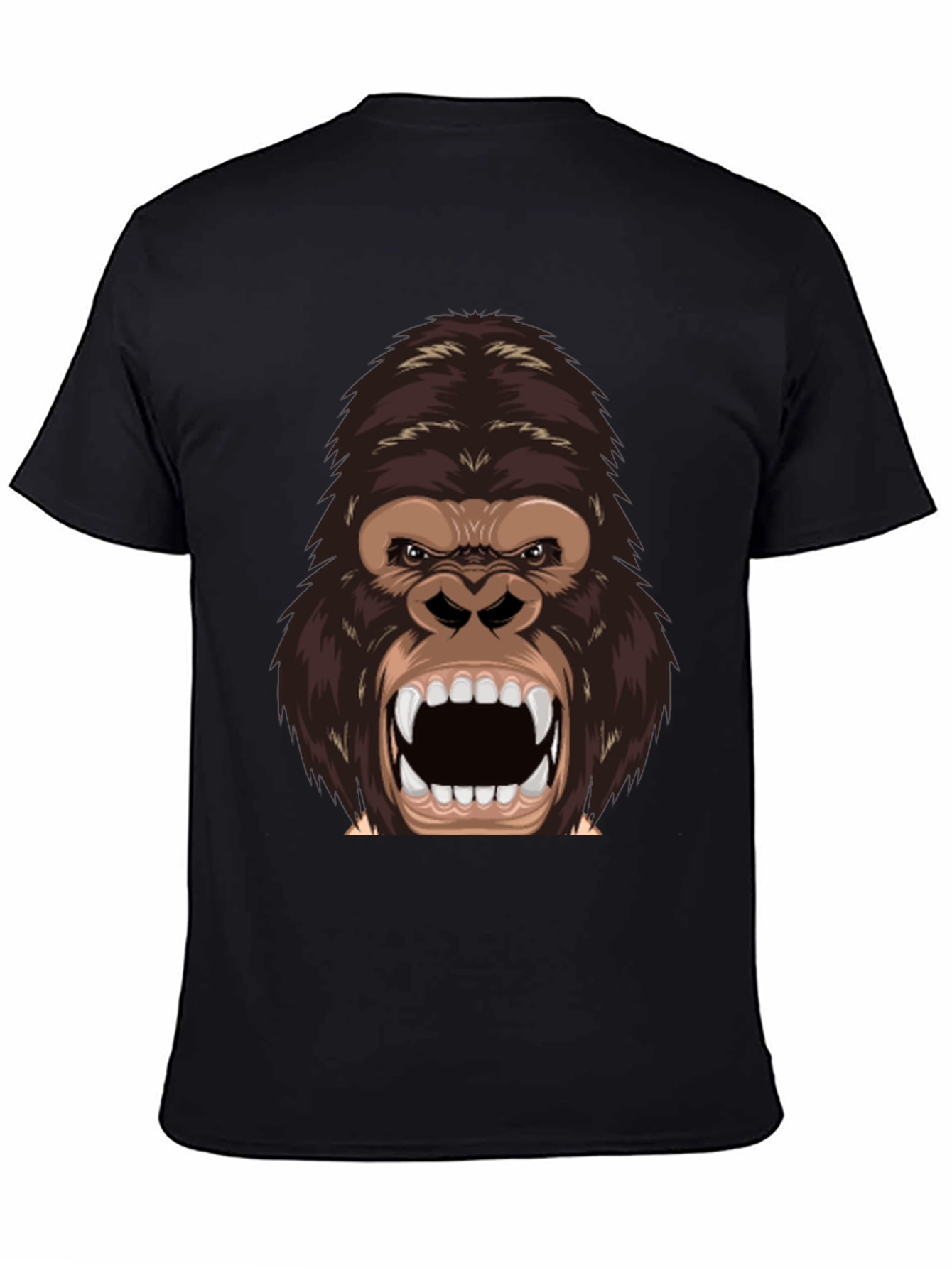 Black Furious Gorilla Graphic Tee - Black Cotton Blend Shirt view 4