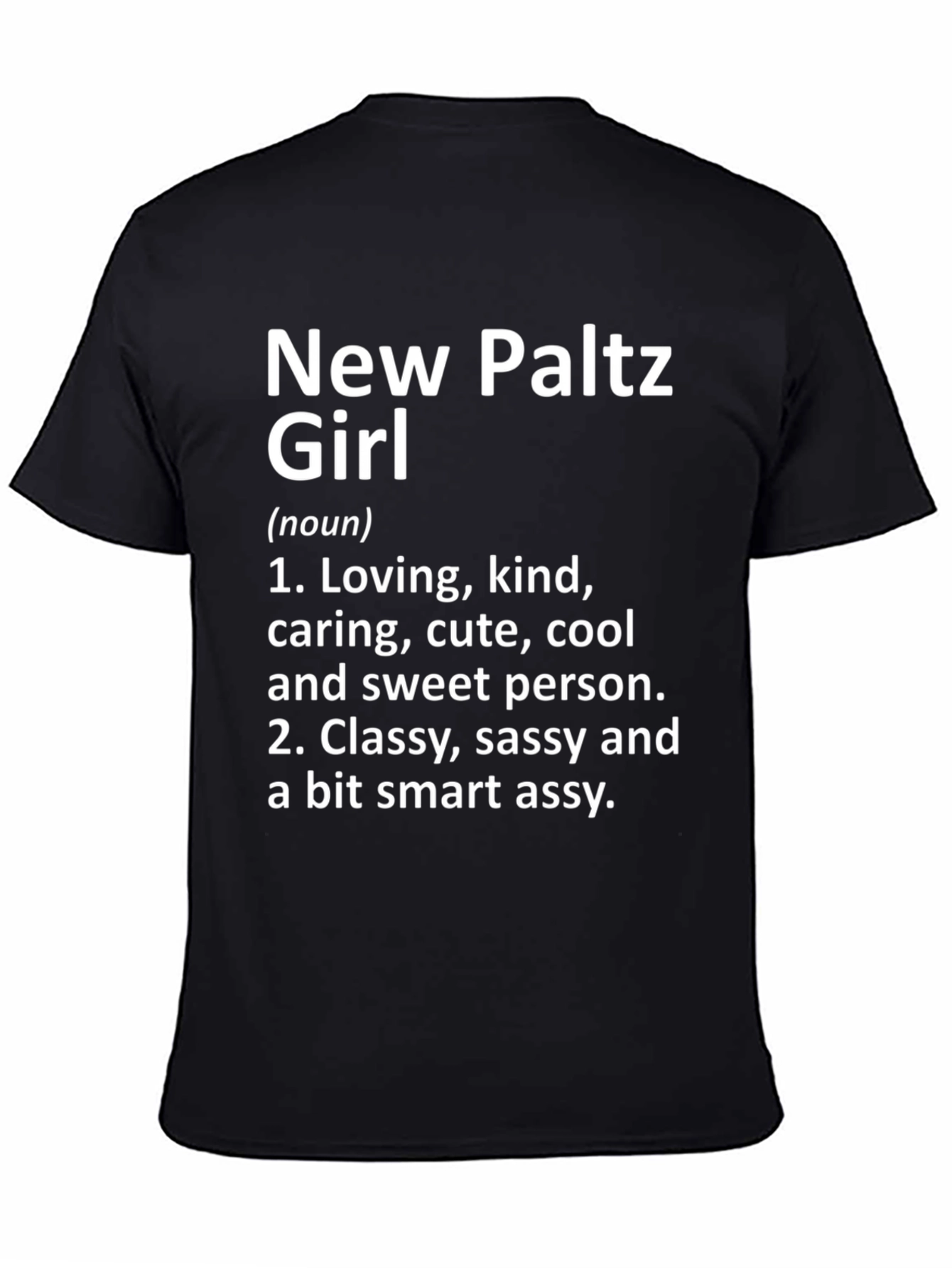 Black New Paltz Girl Definition T-Shirt view 4