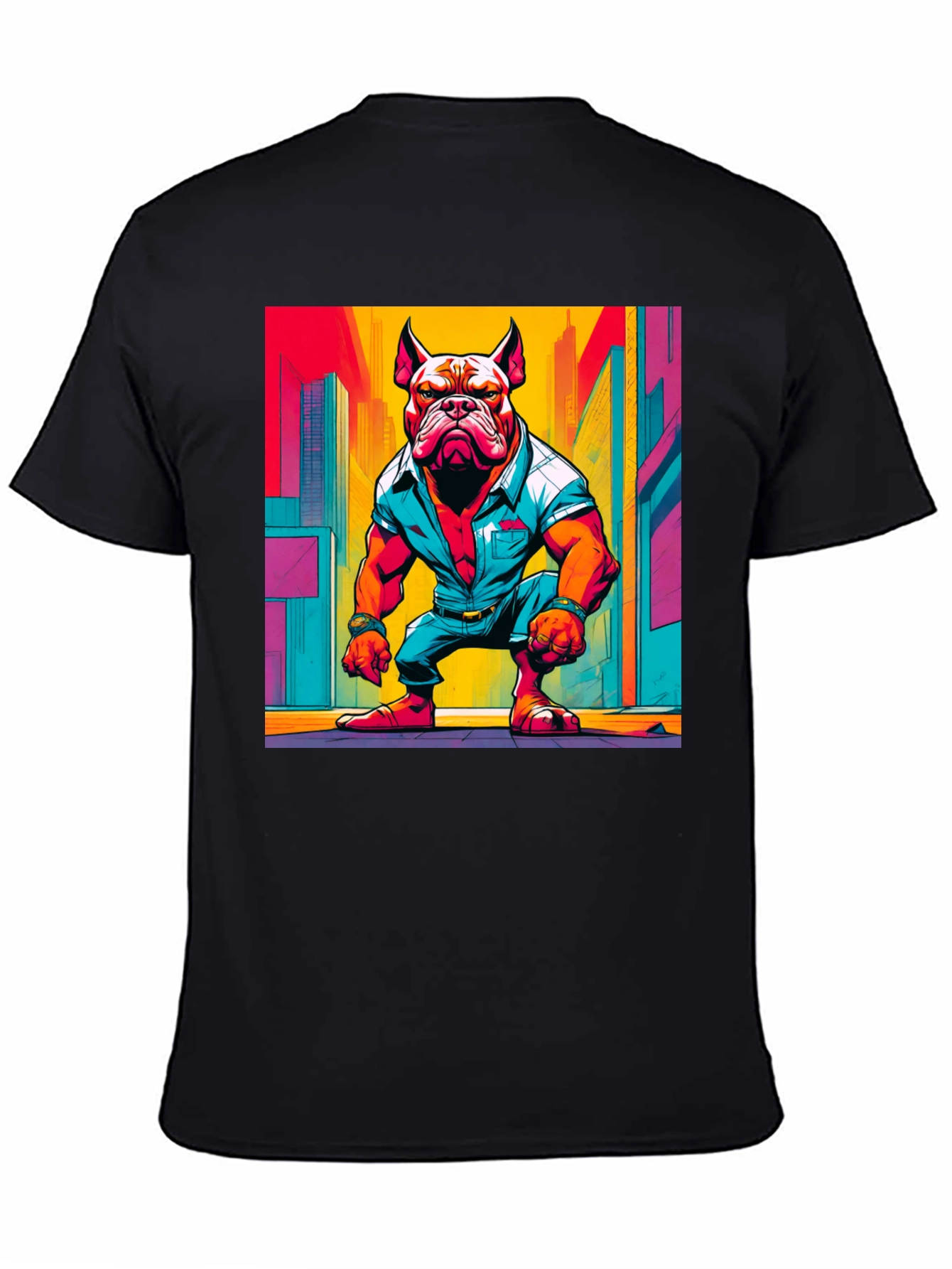 Black Cool Dog Graphic Tee - Urban Style view 4