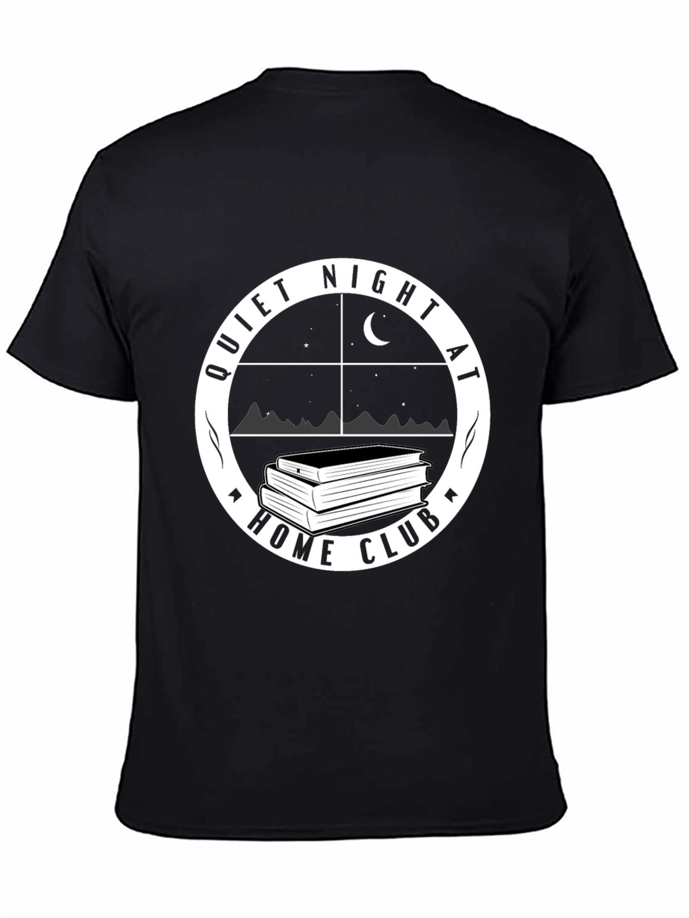Black Quiet Night at Home Club T-Shirt - Black view 4