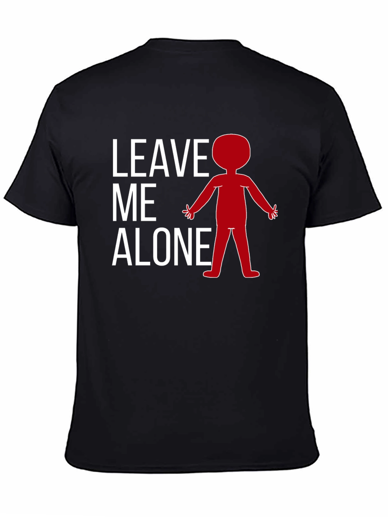 Black Leave Me Alone T-Shirt - Funny Graphic Tee view 4