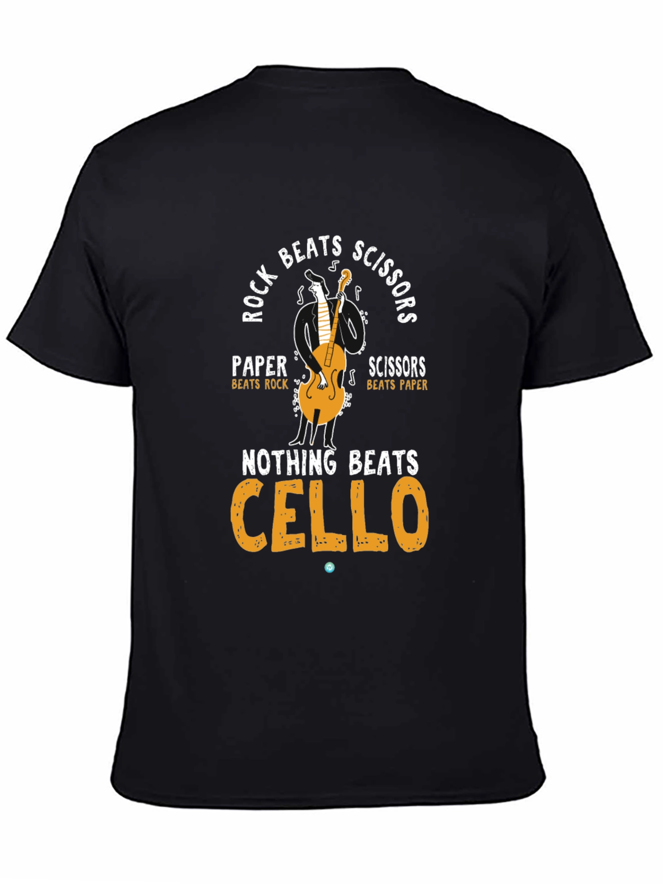 Black Rock Paper Scissors Cello T-Shirt view 4