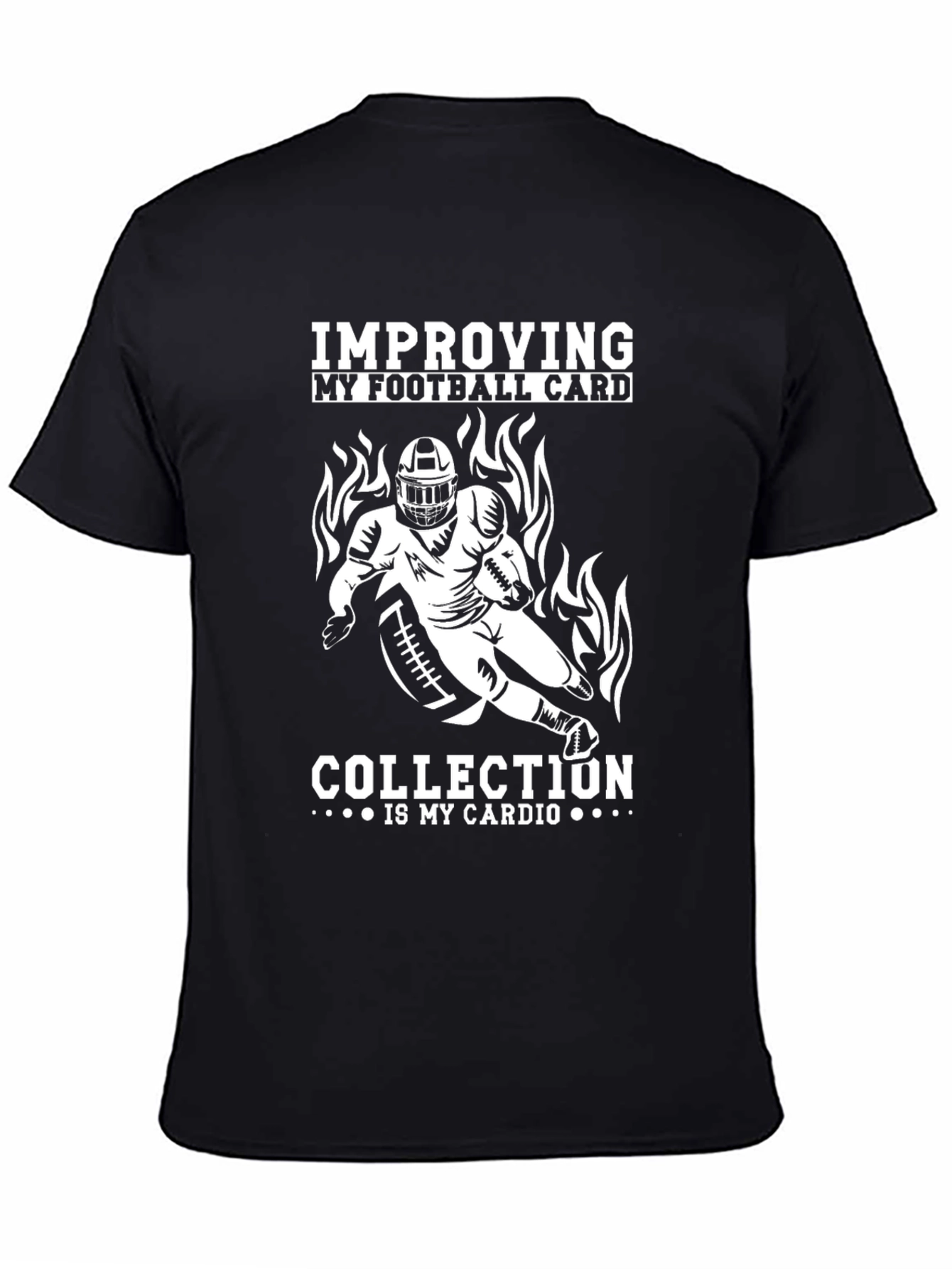 Black Football Card Collection Cardio T-Shirt view 4