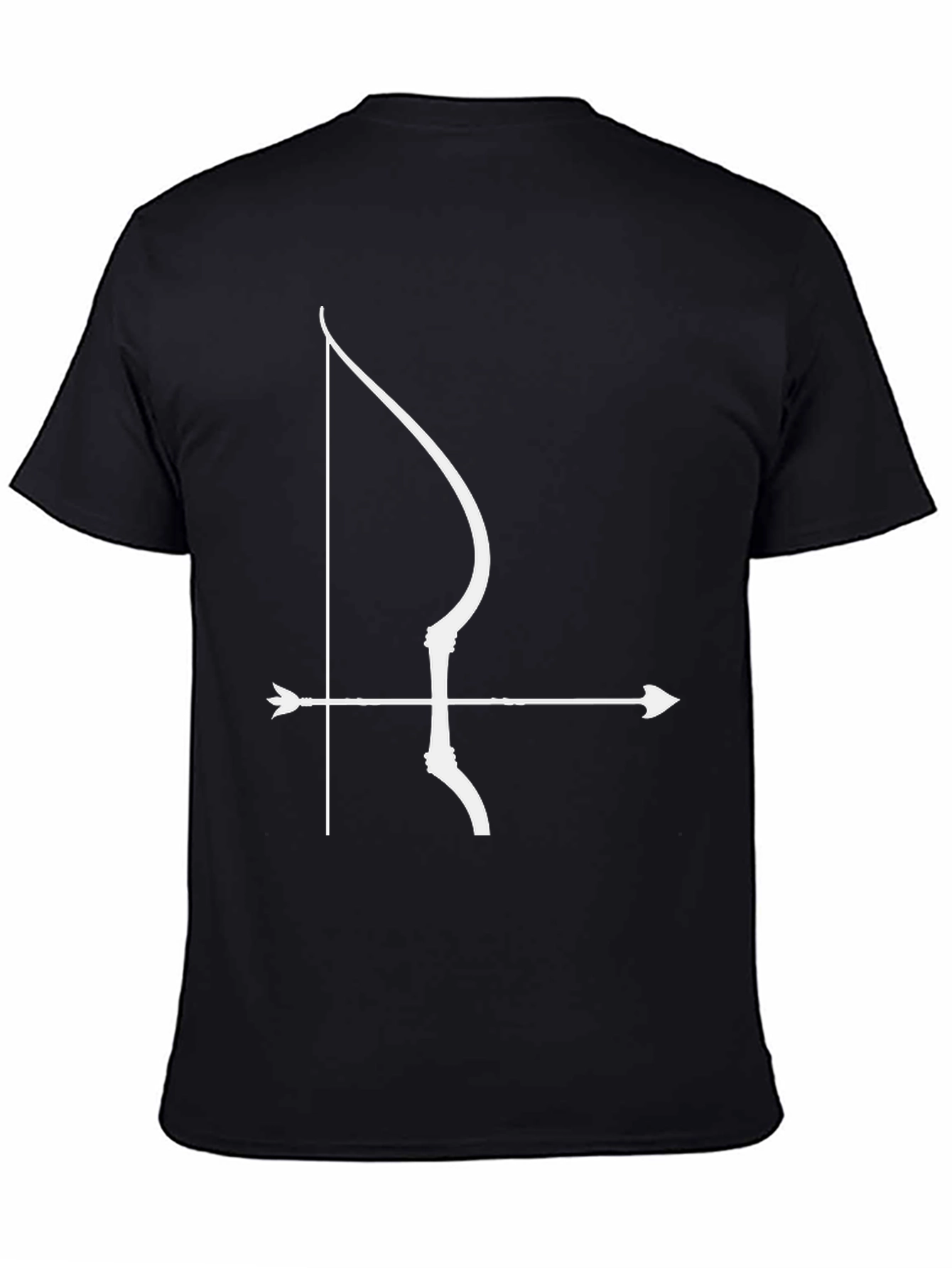 Black Archer Bow & Arrow Graphic Tee - Black Cotton view 4