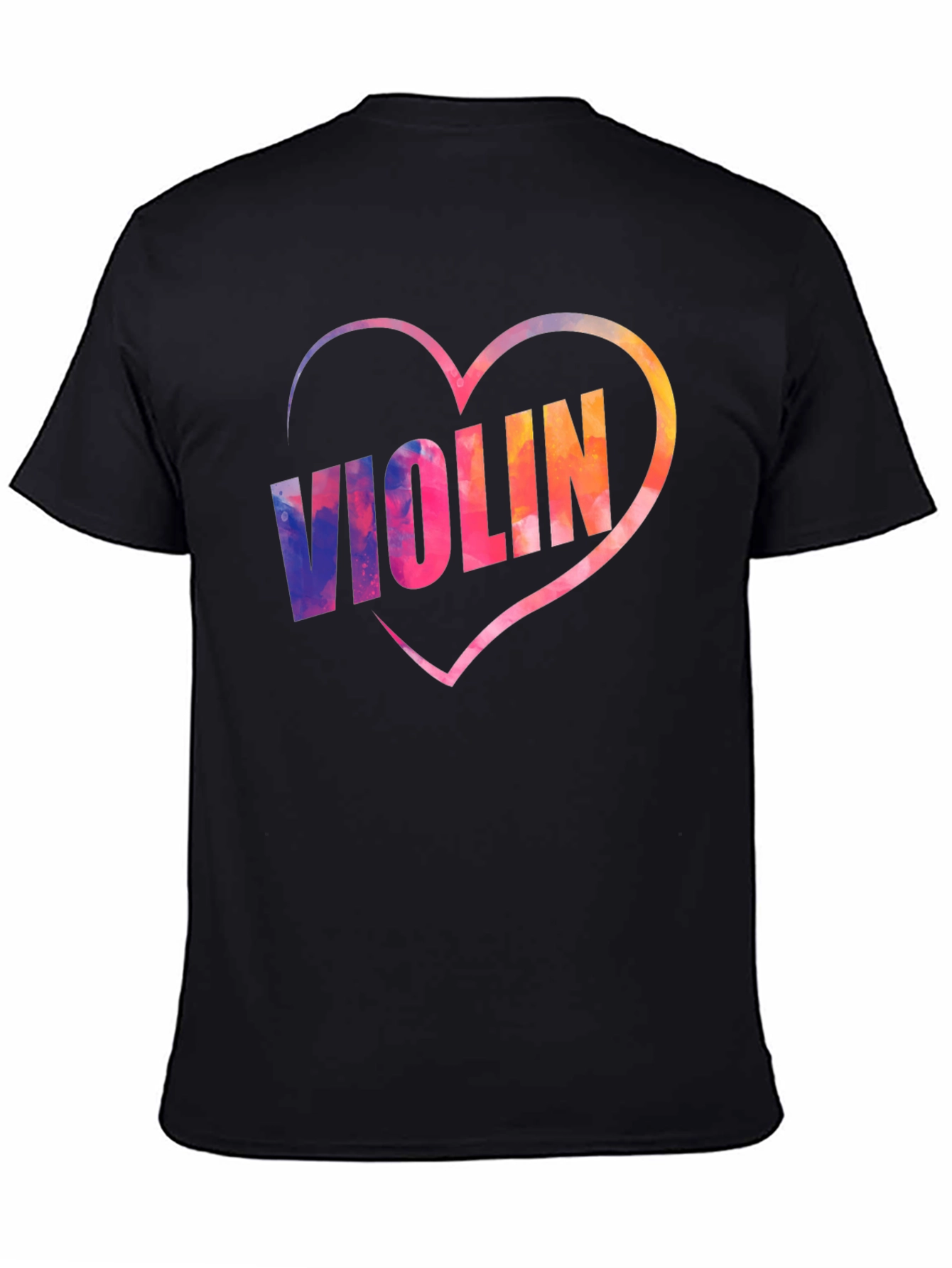 Black Violin Heart Graphic Tee - Music Lover Shirt view 4