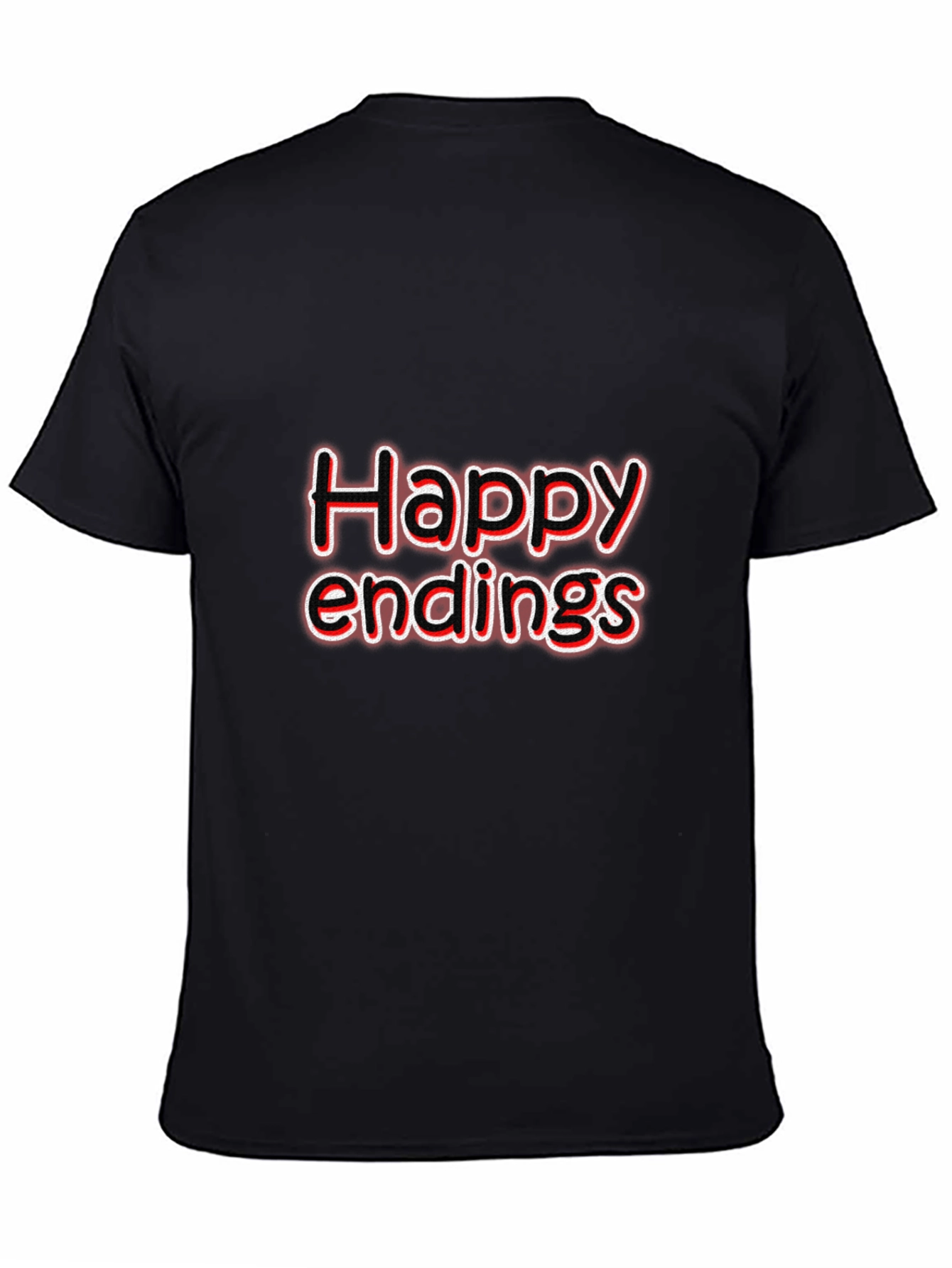 Black Happy Endings Graphic T-Shirt - Black view 4