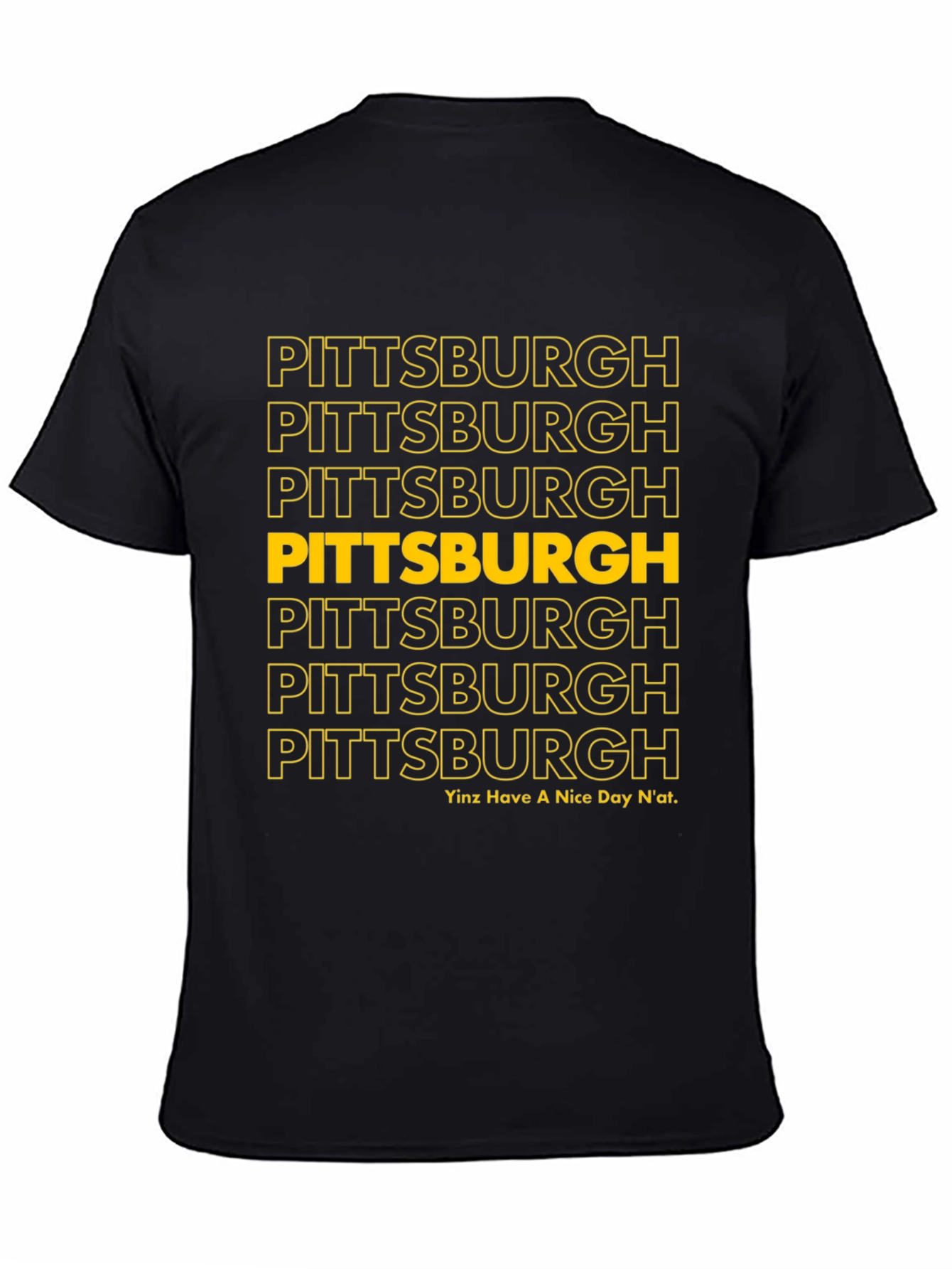 Black Pittsburgh Stacked Text Graphic Tee view 4