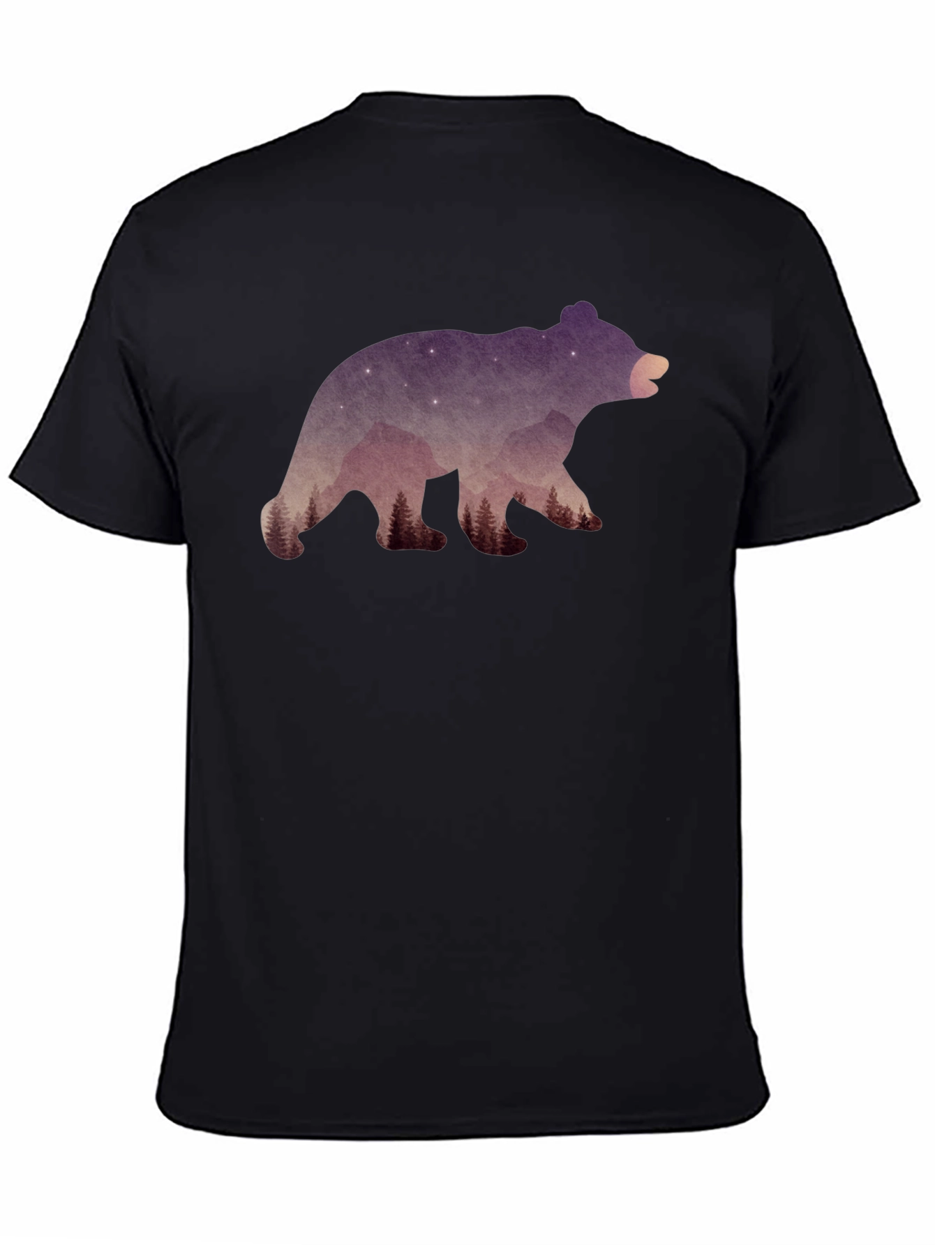 Black Nature Bear Graphic T-Shirt - Black view 4