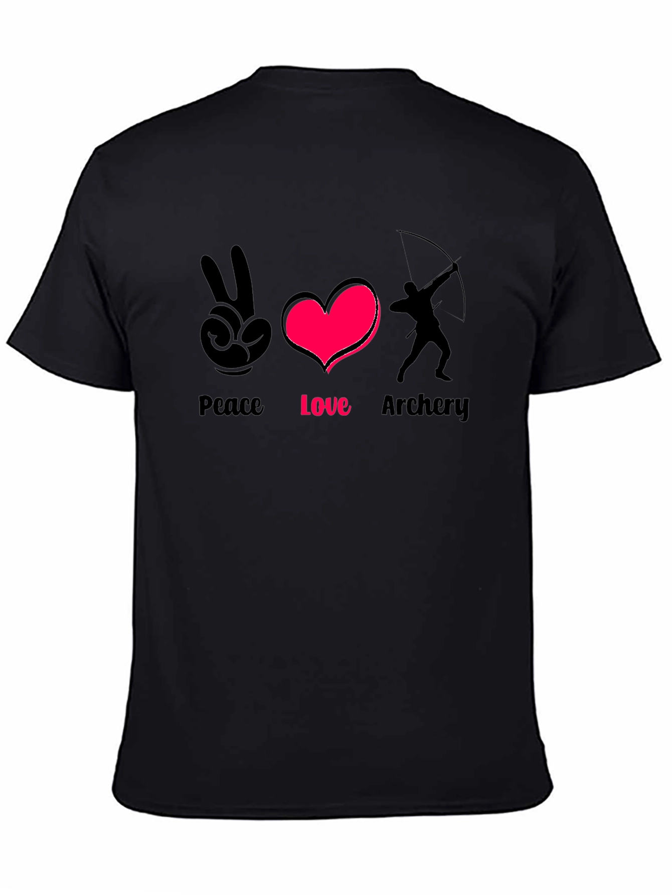 Black Peace Love Archery T-Shirt - Stylish Graphic Tee view 4