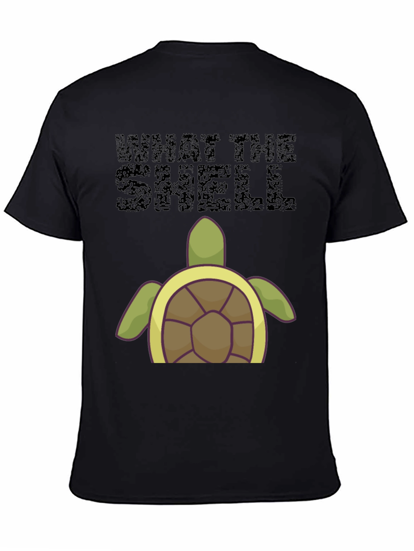Black What the Shell Turtle T-Shirt view 4