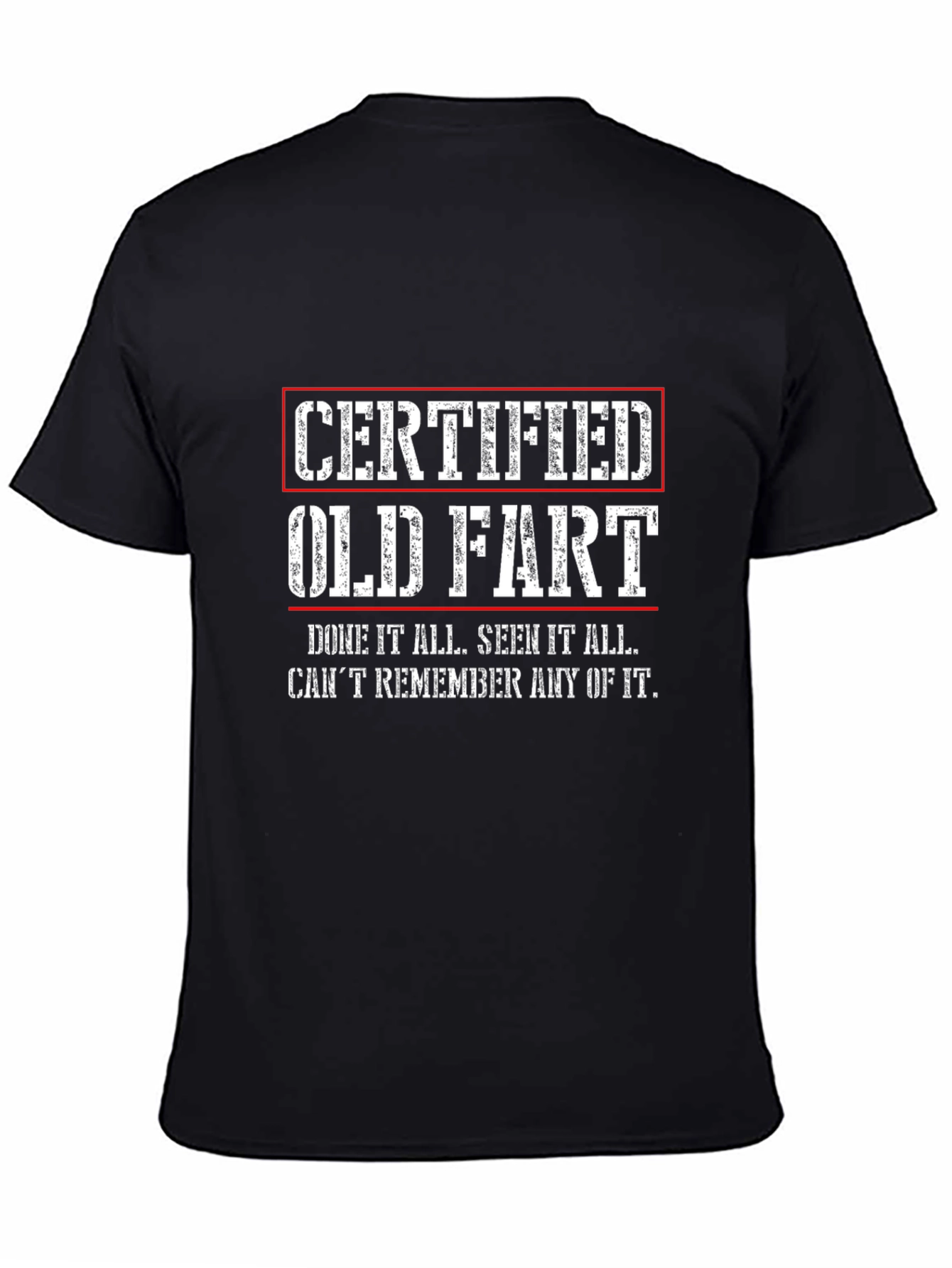 Black Certified Old Fart Graphic T-Shirt view 4