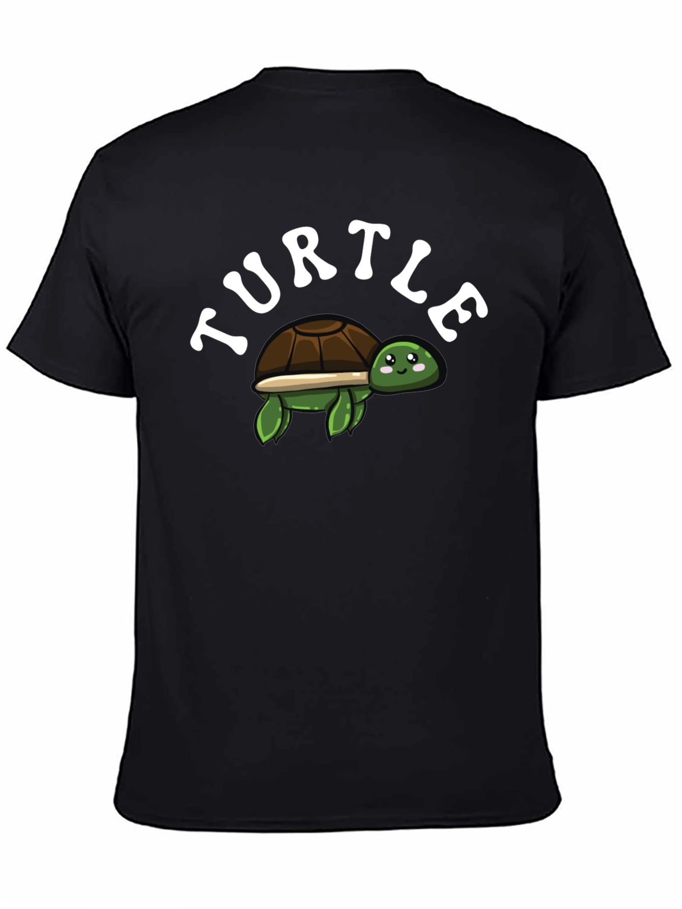 Black Cute Turtle Graphic T-Shirt - Black view 4