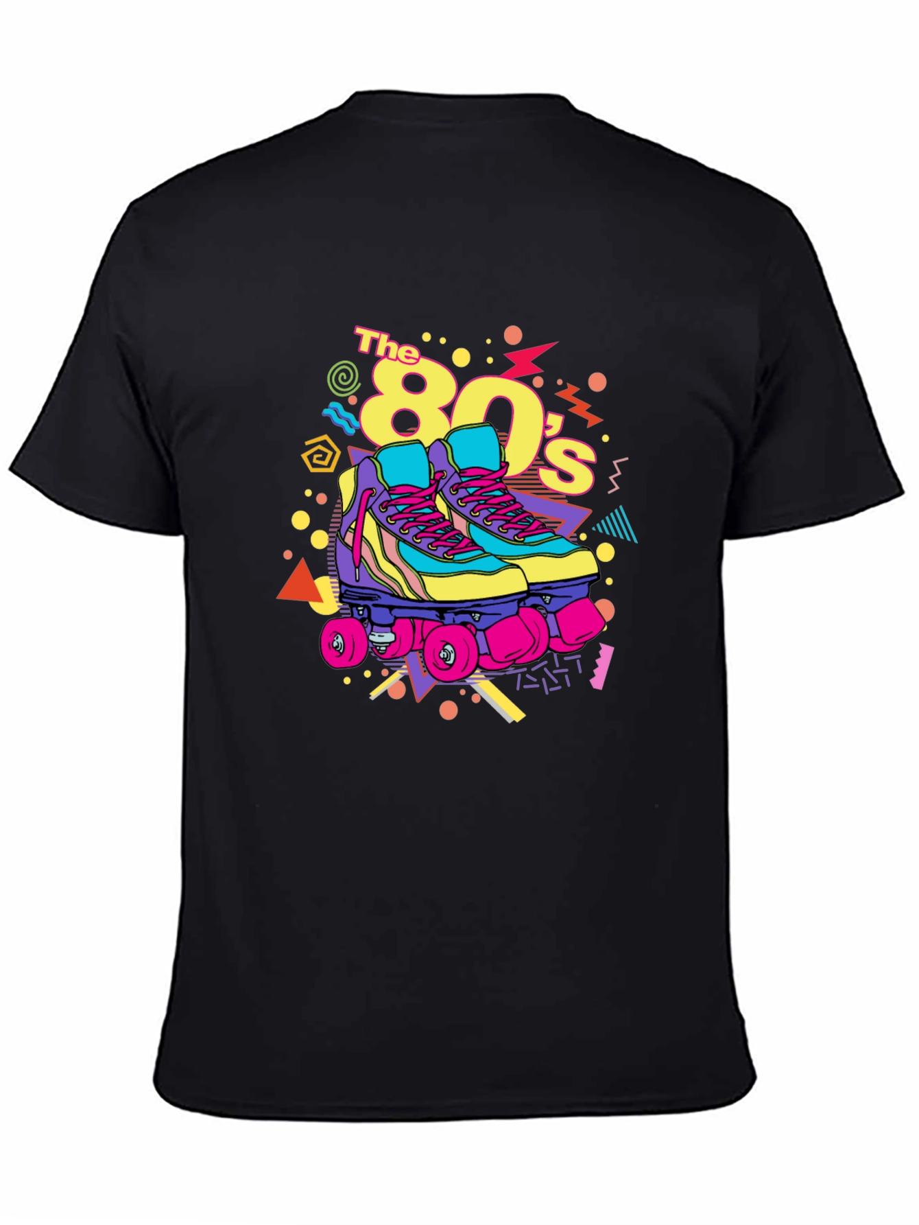 Black Retro 80's Roller Skate T-Shirt - Vintage Vibes view 4