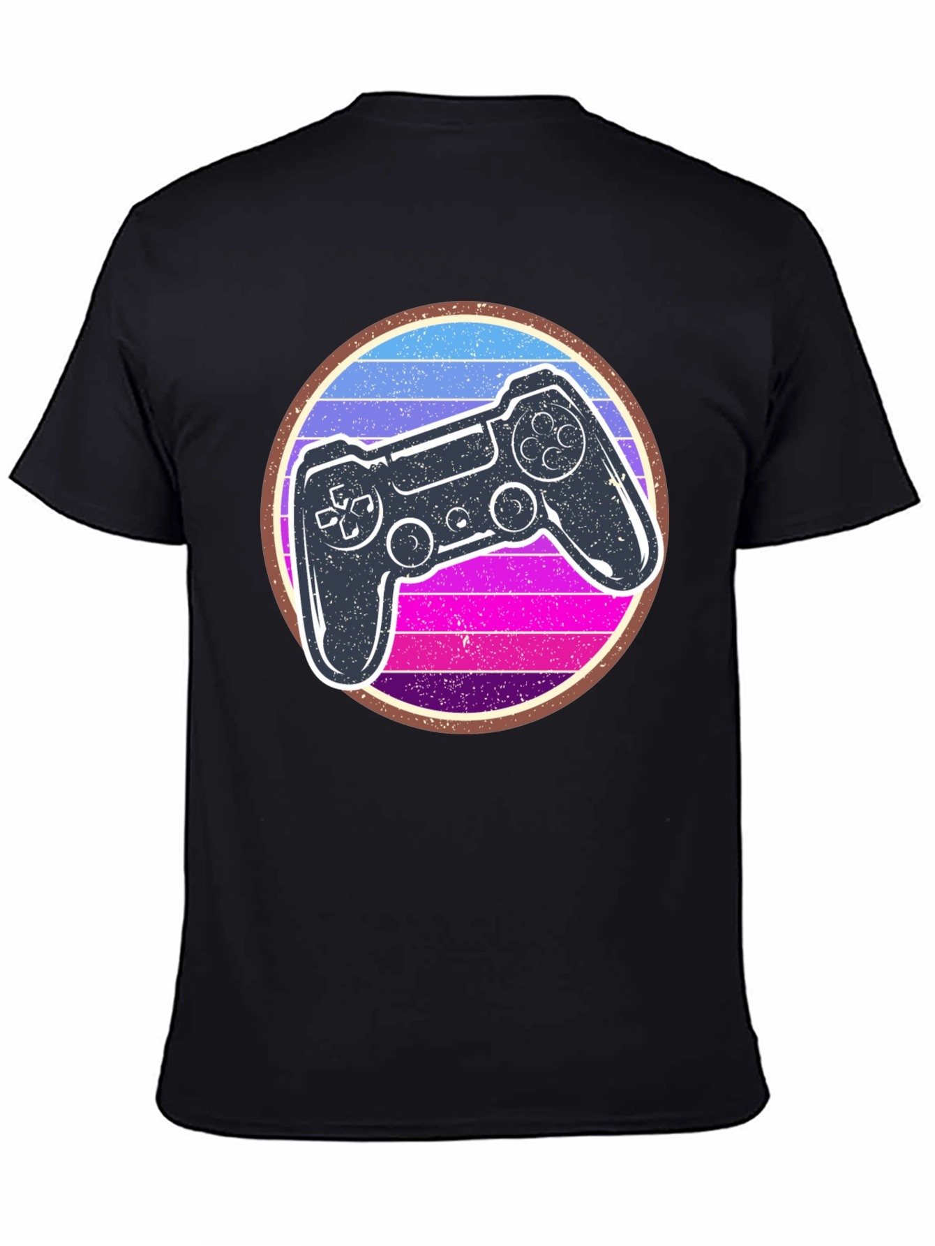 Black Retro Gaming Controller Graphic Tee view 4