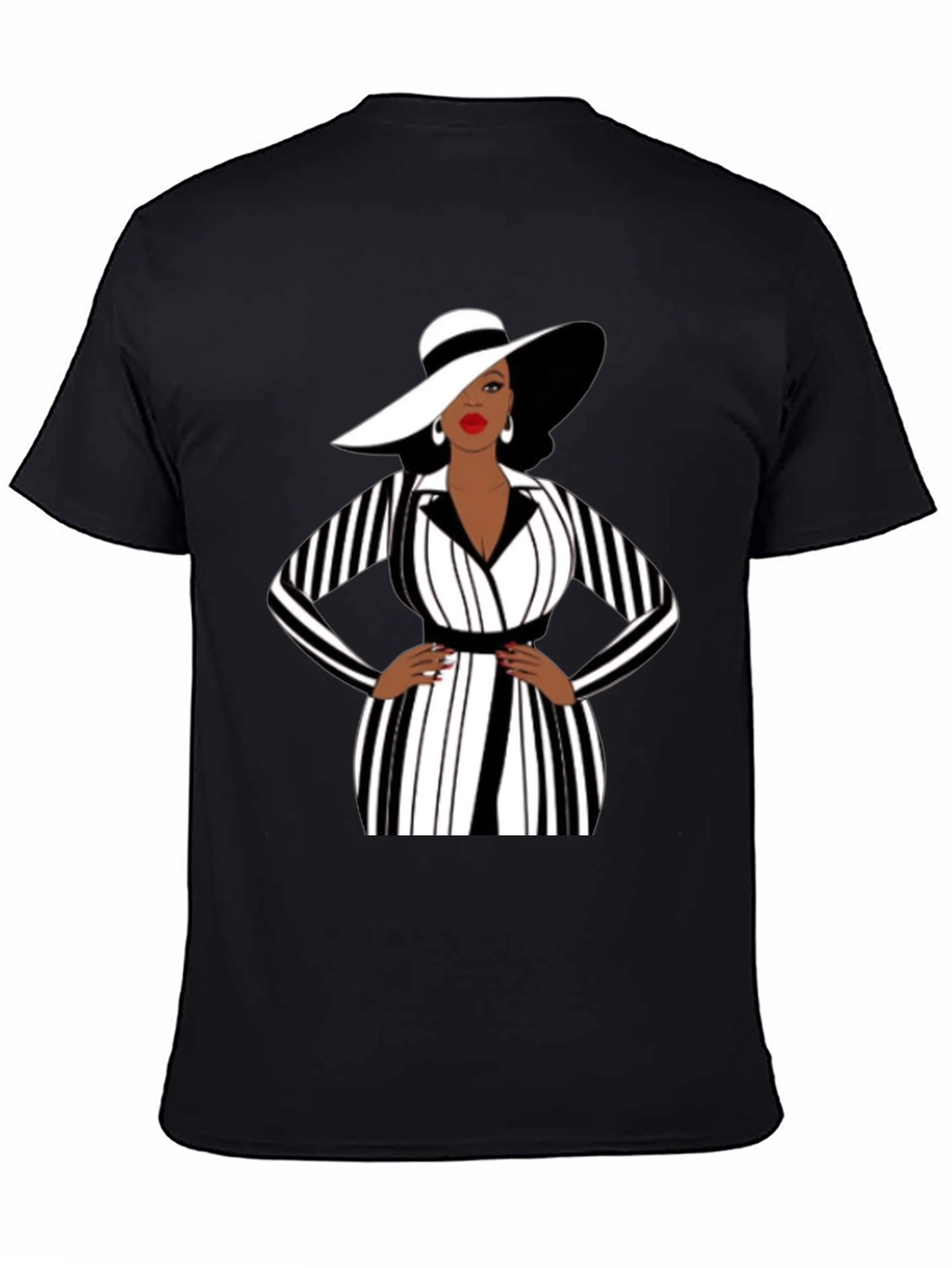 Black Sophisticated Lady Graphic Tee - Black view 4