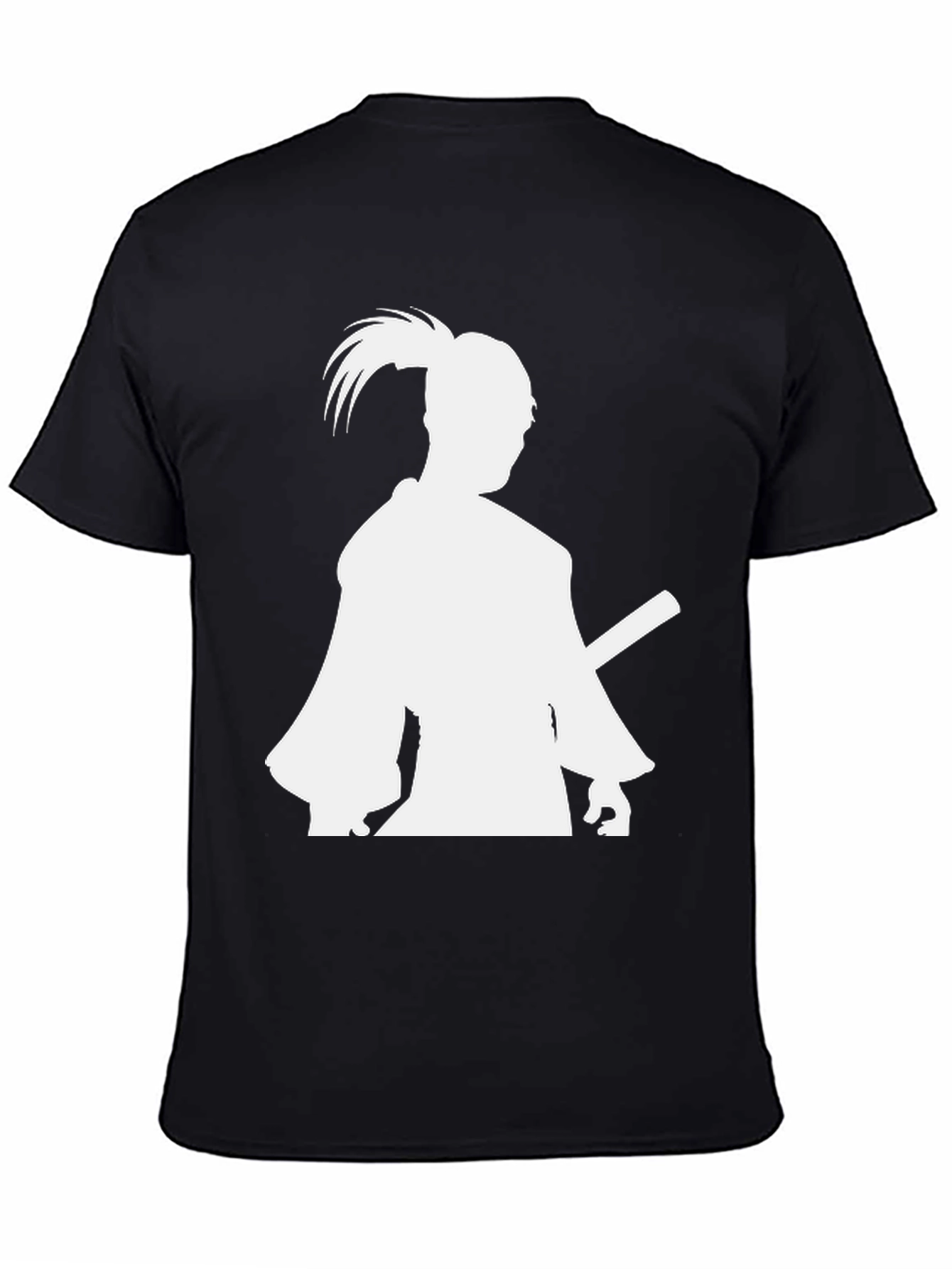 Black Samurai Silhouette T-Shirt - Black view 4