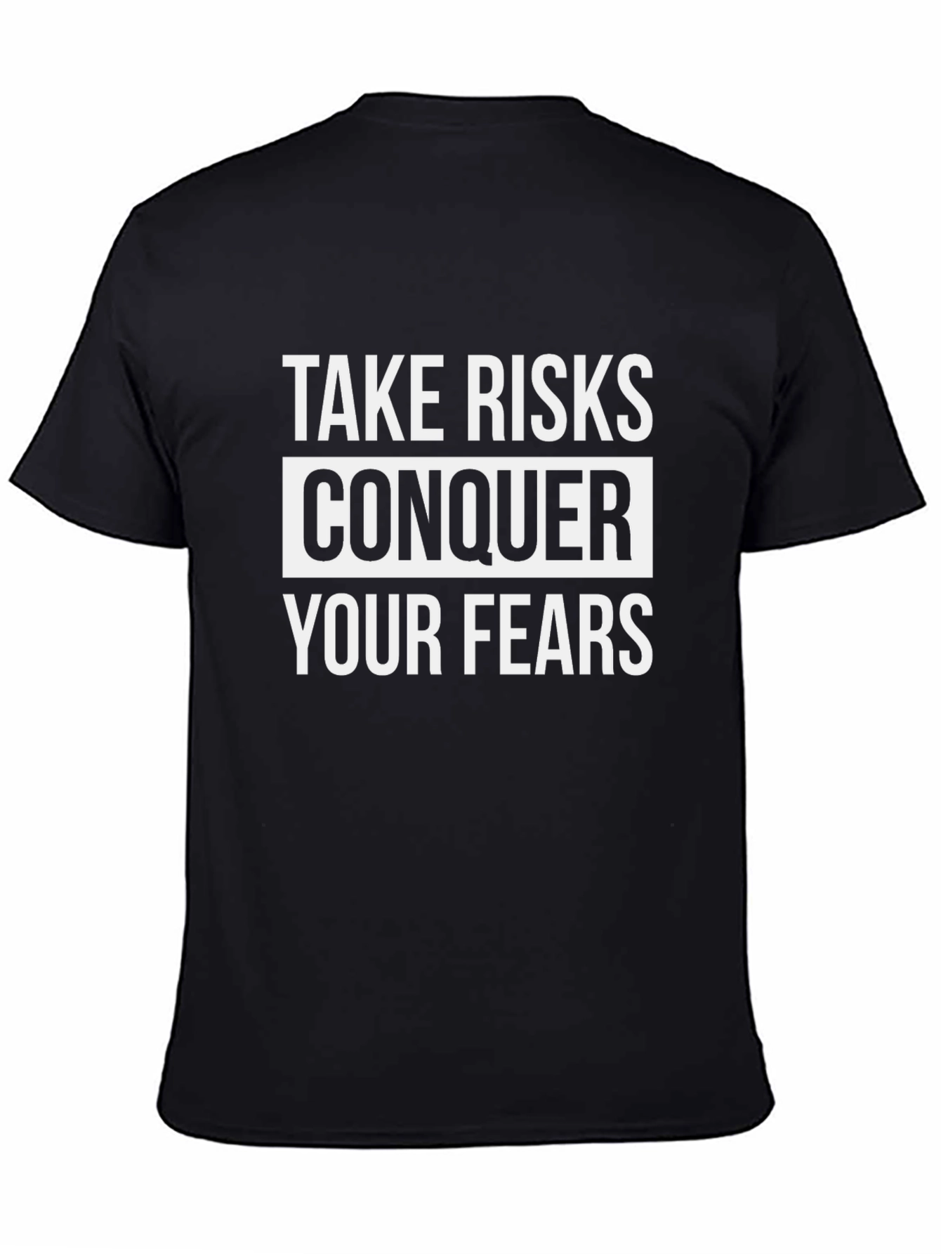 Black Motivational Take Risks T-Shirt view 4