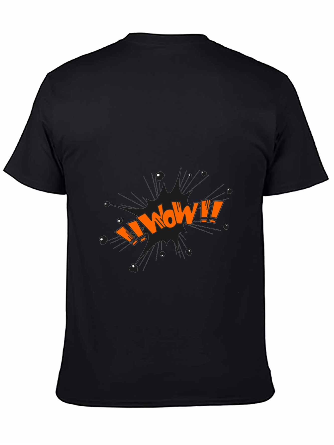 Black WOW Graphic Tee - Black Cotton Blend view 4