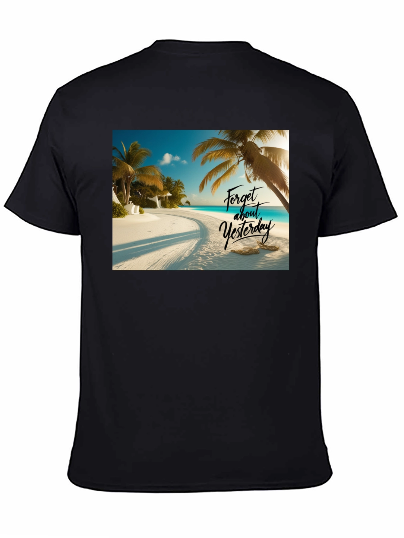 Beach Vibes Black T-Shirt - Forget Yesterday - 4