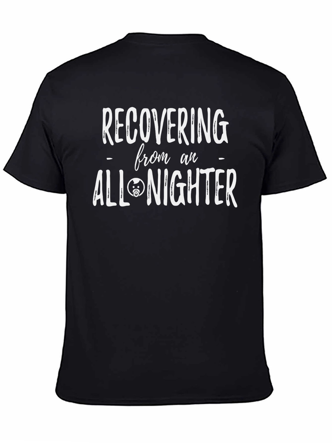 Black Recovering From An All-Nighter Graphic Tee view 4