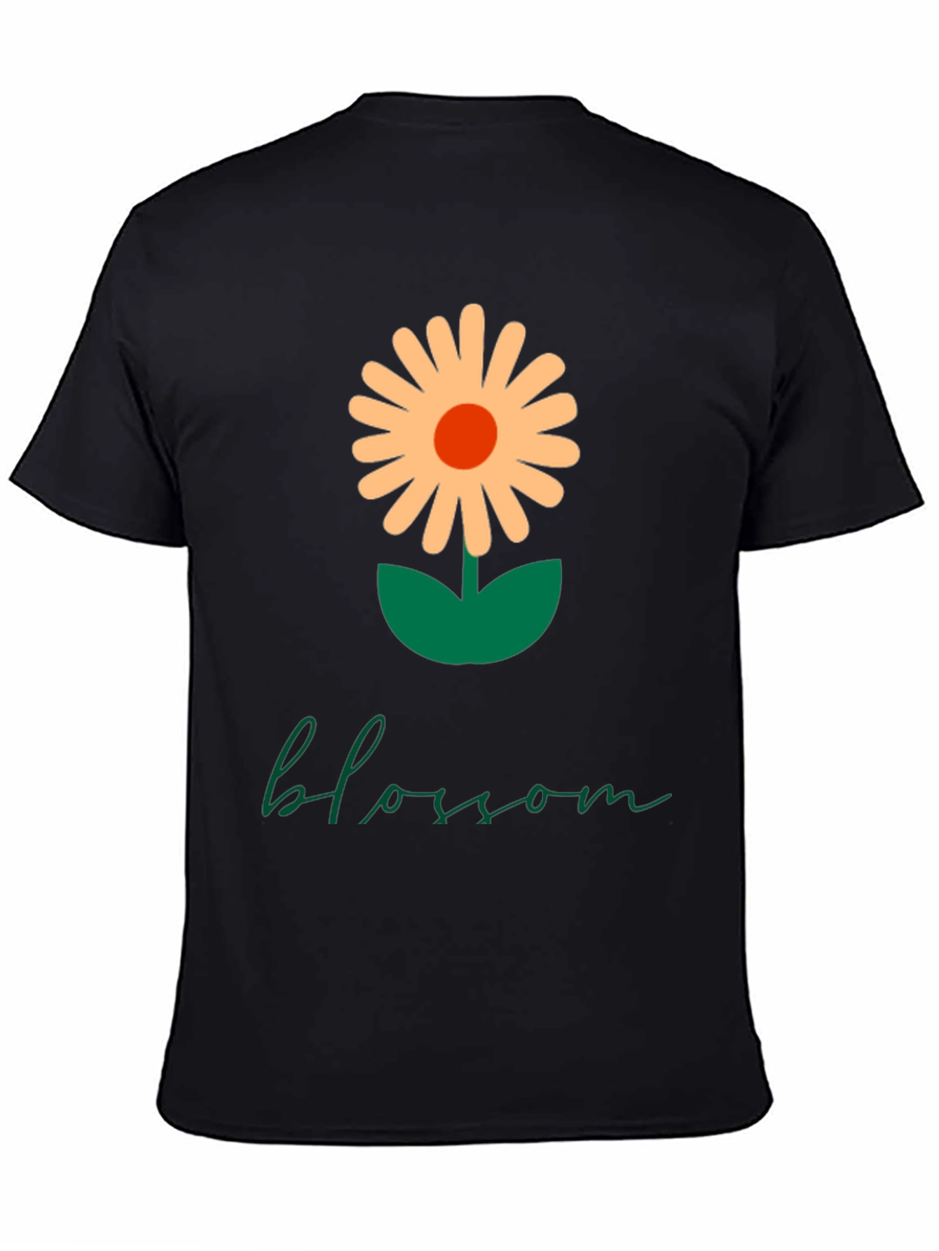 Black Blossom Graphic Tee - Modern Flower Design view 4