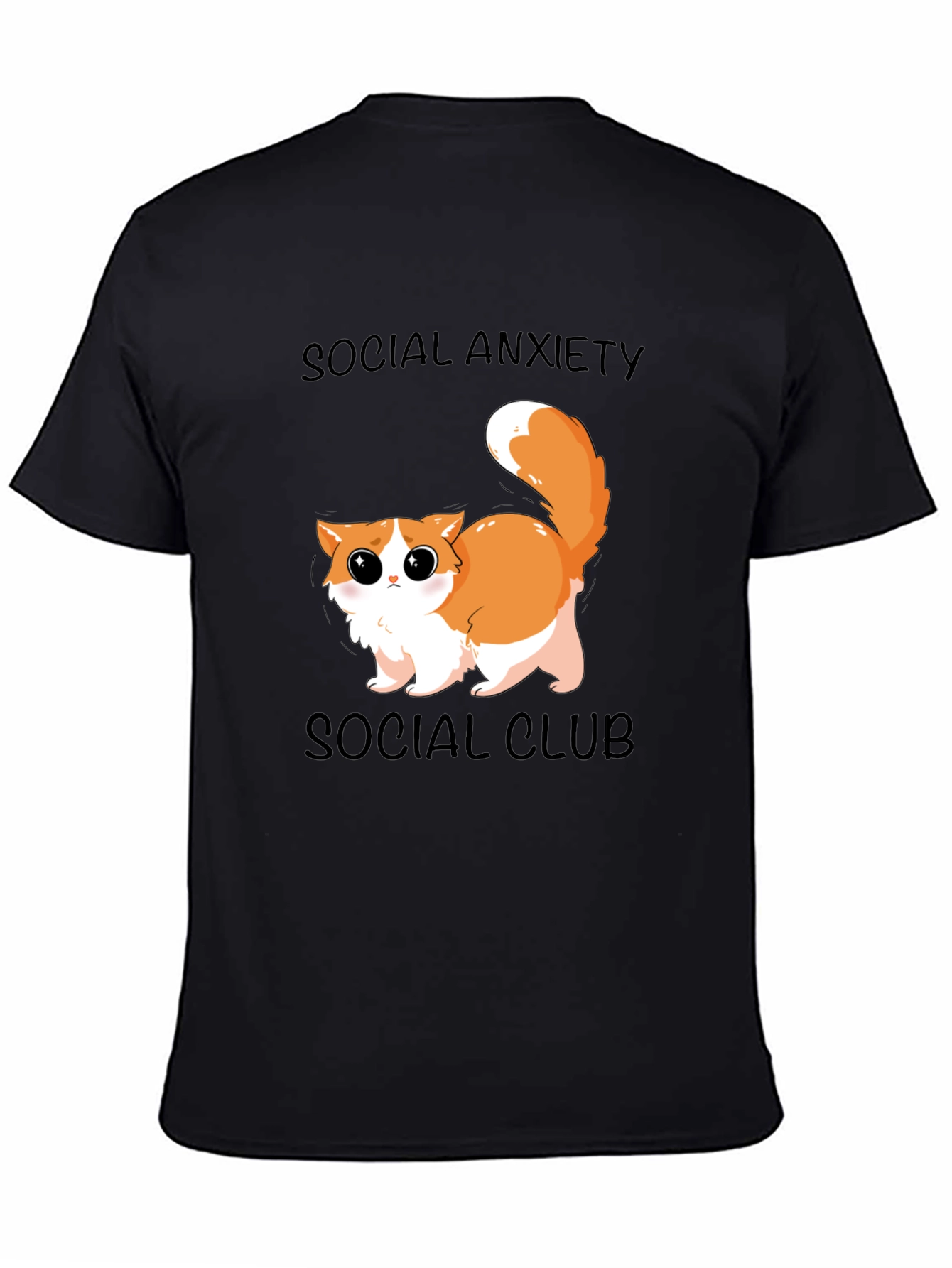 Black Social Anxiety Cat T-Shirt: Cute & Comfy view 4