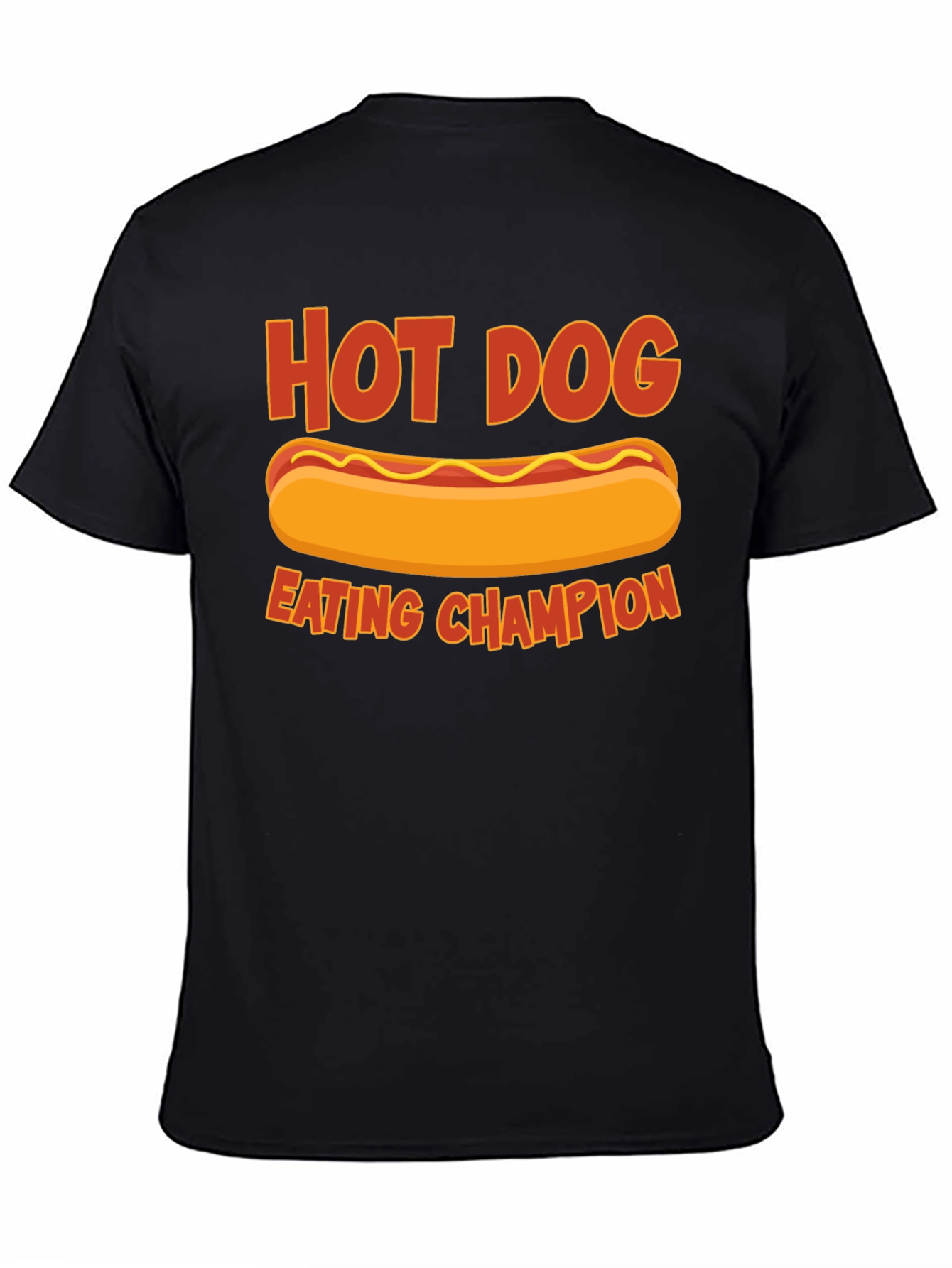 Black Hot Dog Eating Champion T-Shirt - Funny Foodie Tee view 4