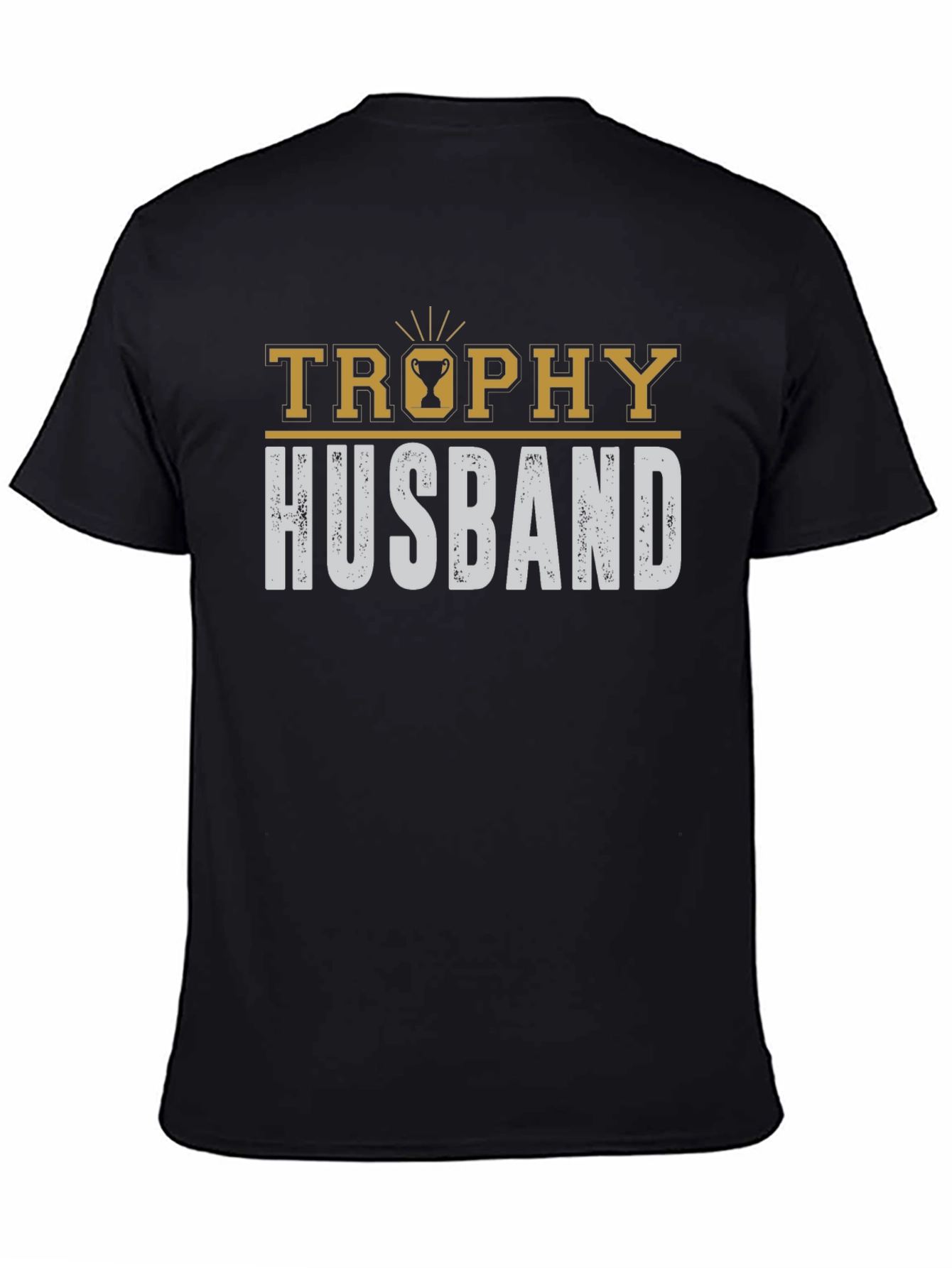 Black Trophy Husband Graphic Tee - Funny Husband Gift view 4