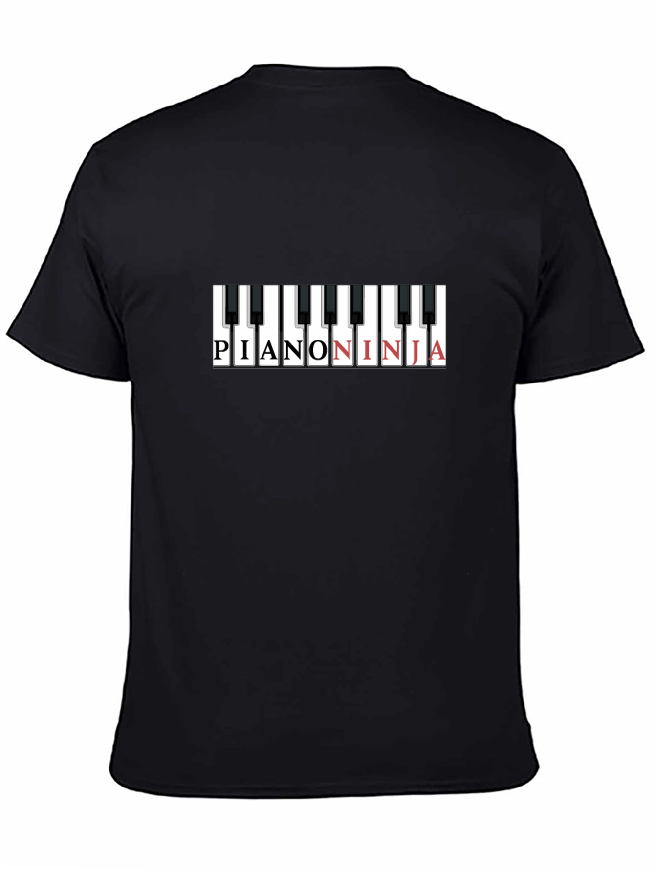 Black Piano Ninja Graphic T-Shirt - Cool Music Tee view 4