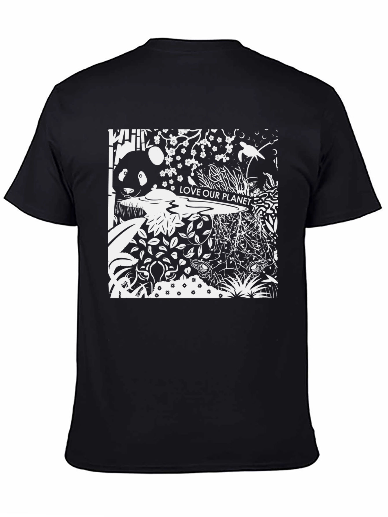 Black Love Our Planet Panda T-Shirt view 4