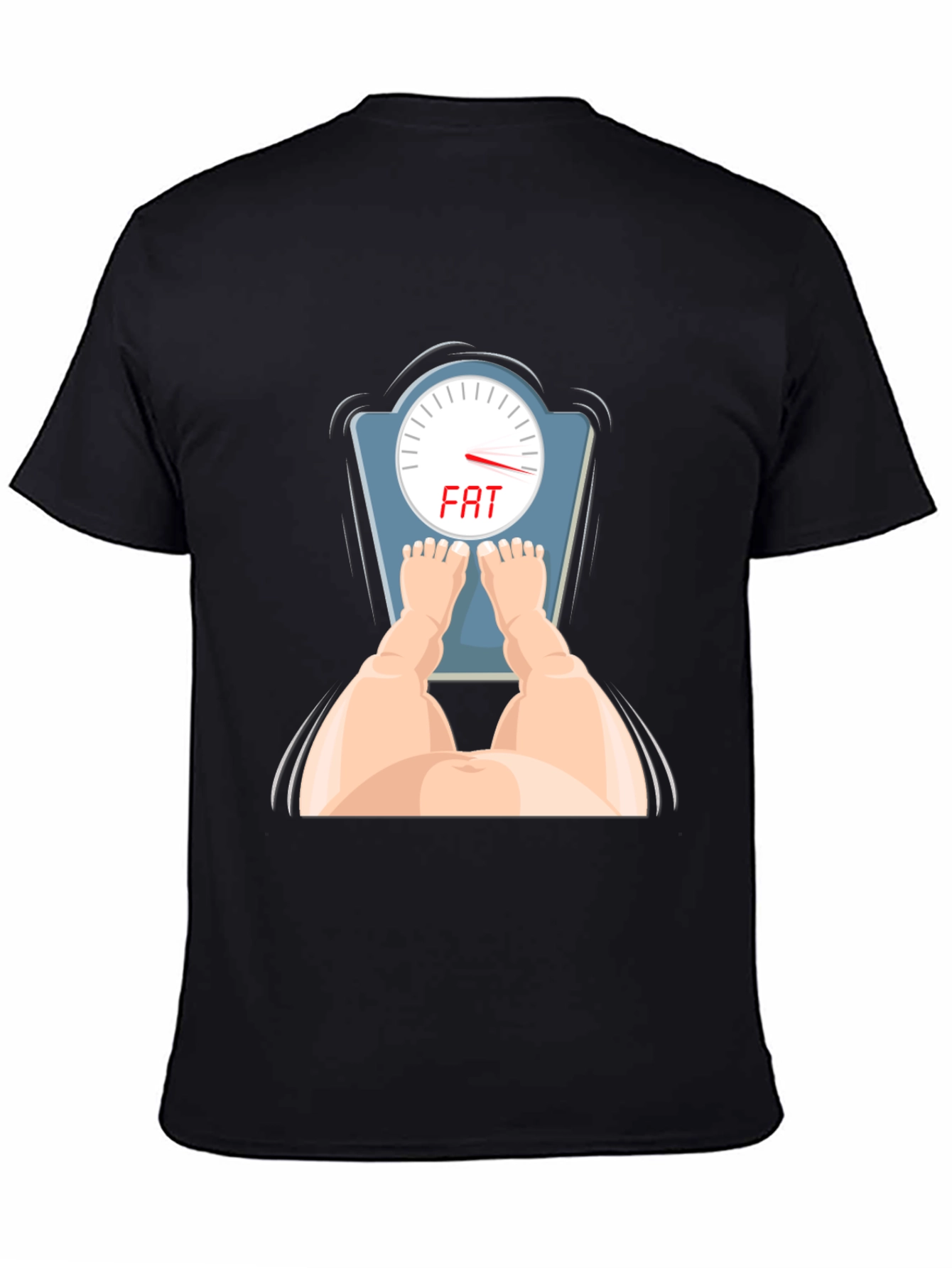 Black Funny 'FAT' Scale Graphic Tee - Humor T-Shirt view 4