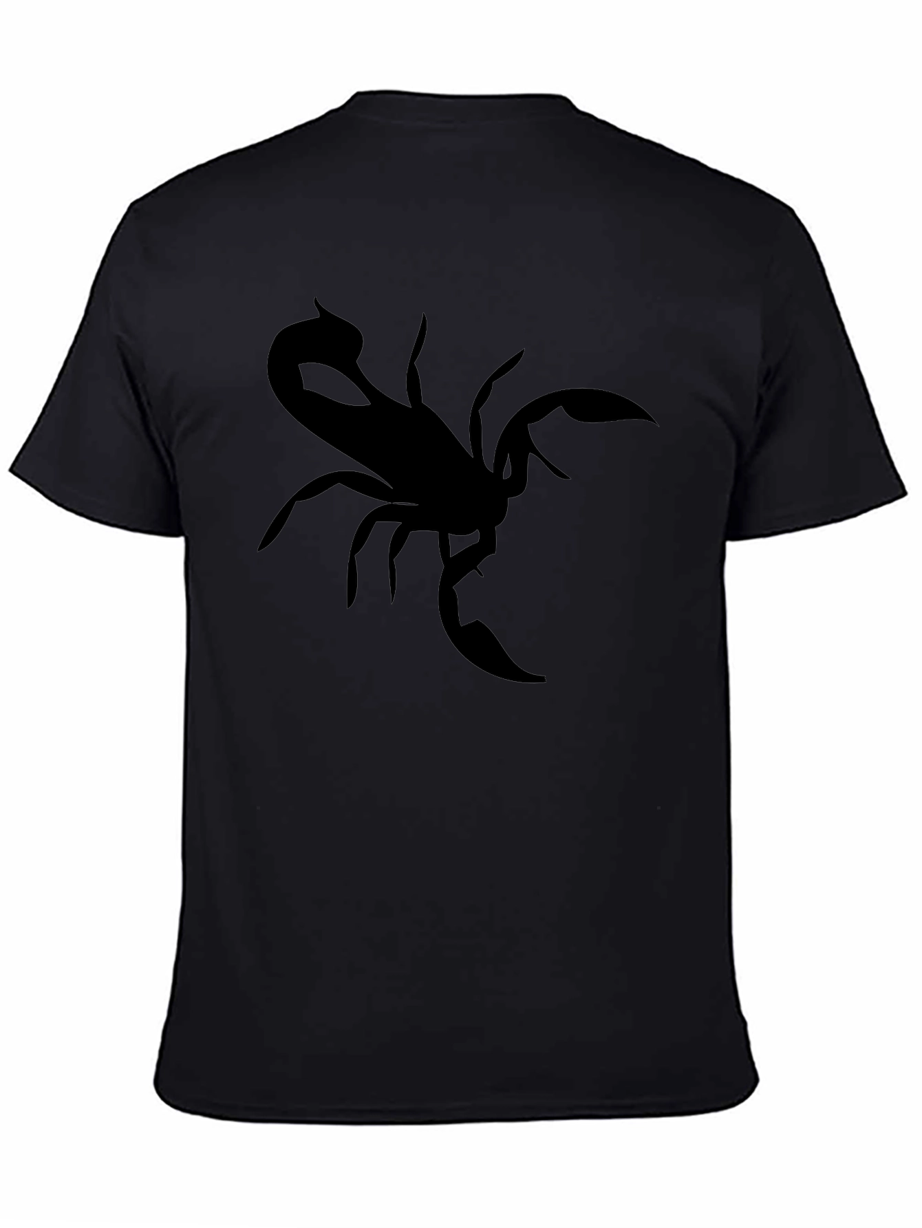 Black Scorpion Graphic Tee - Bold Black Cotton T-Shirt view 4