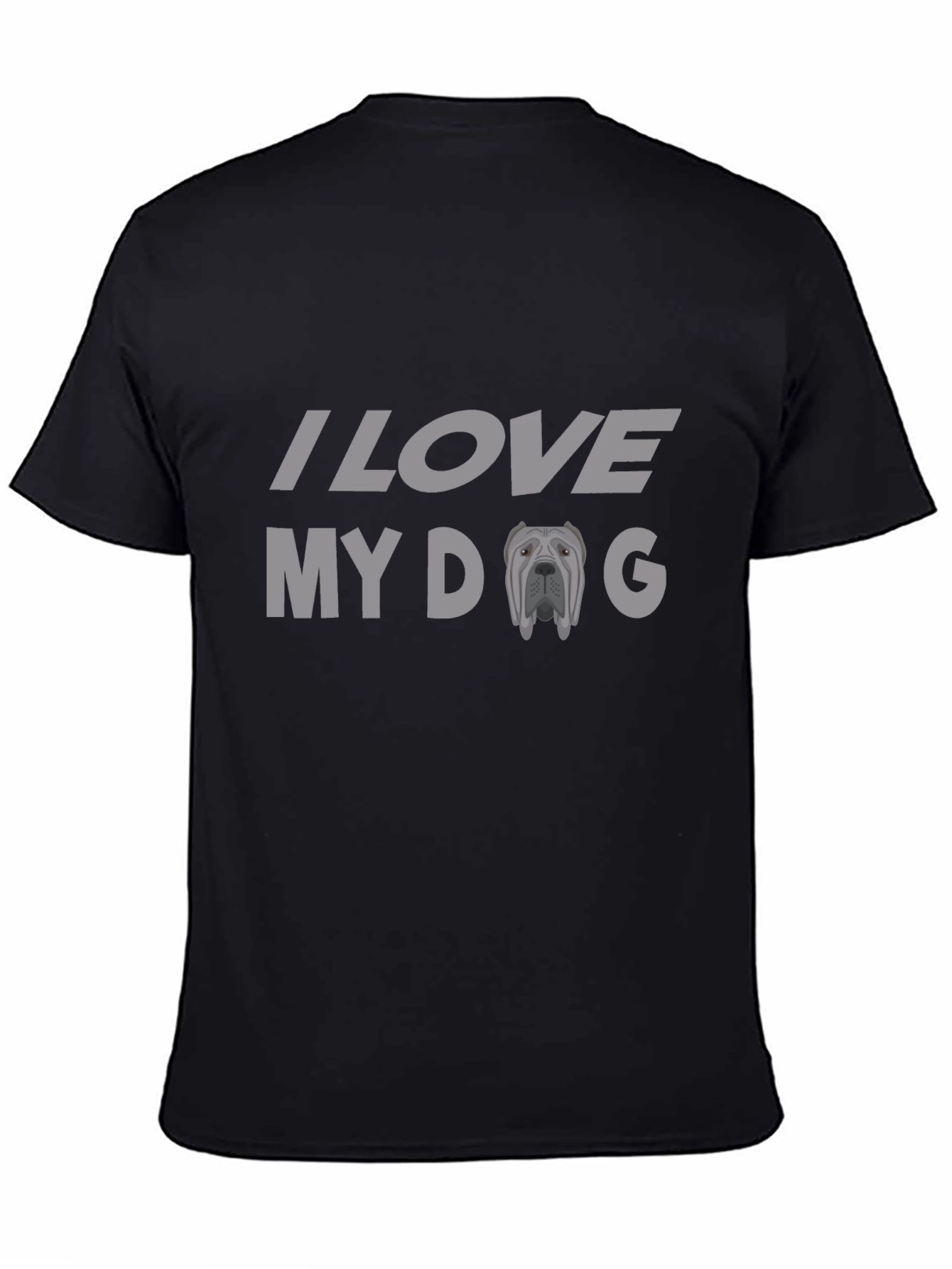 Black I Love My Dog Black T-Shirt view 4