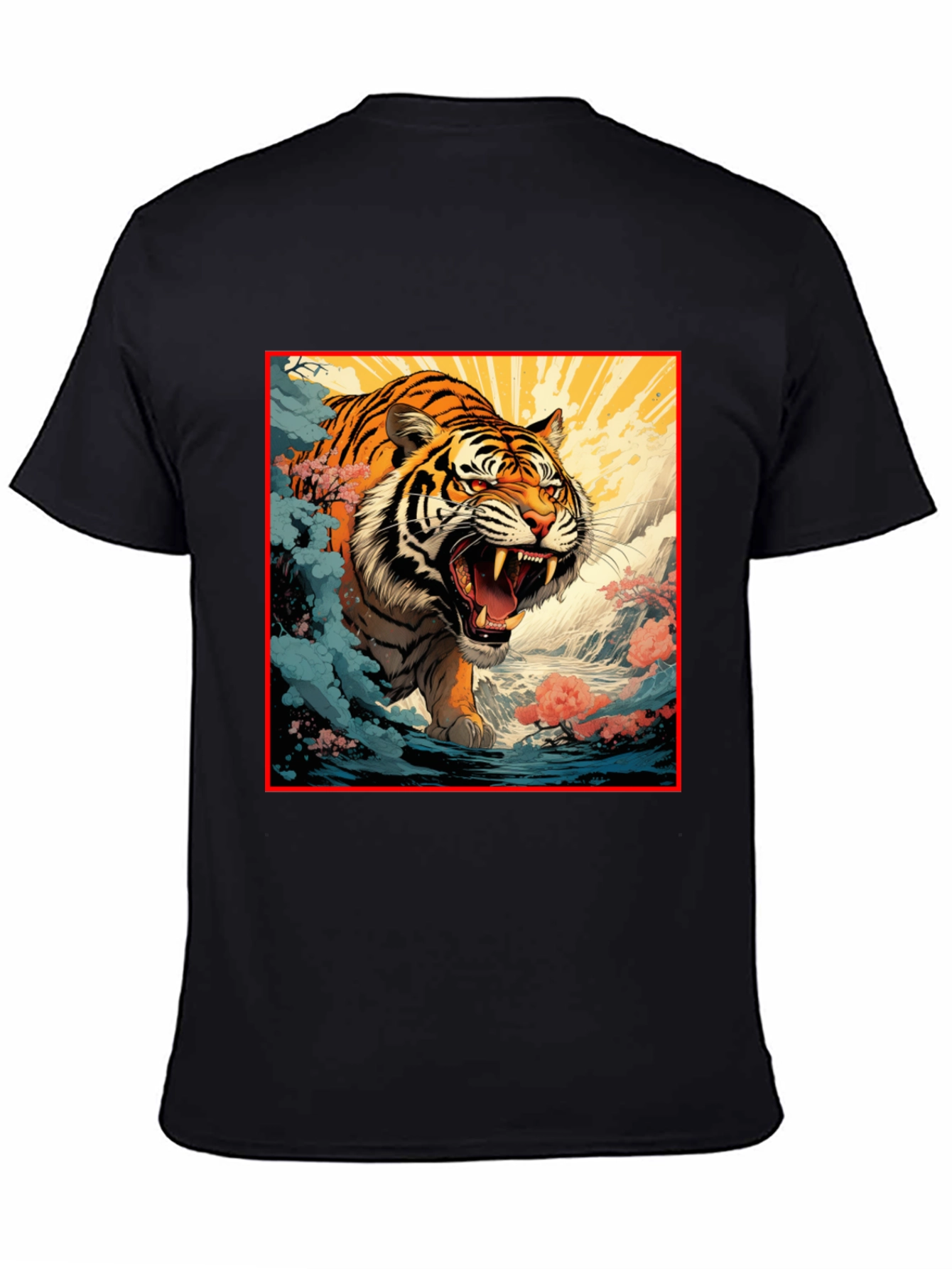 Black Tiger Graphic Black T-Shirt | Bold Animal Print Tee view 4